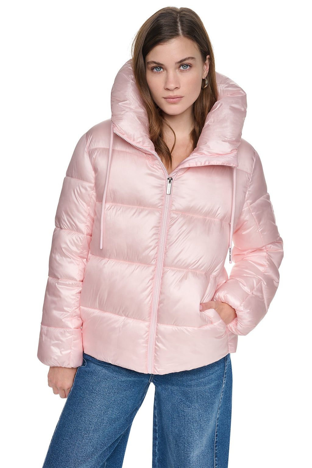 QUILTED PUFFER WITH DRAMA COLLAR