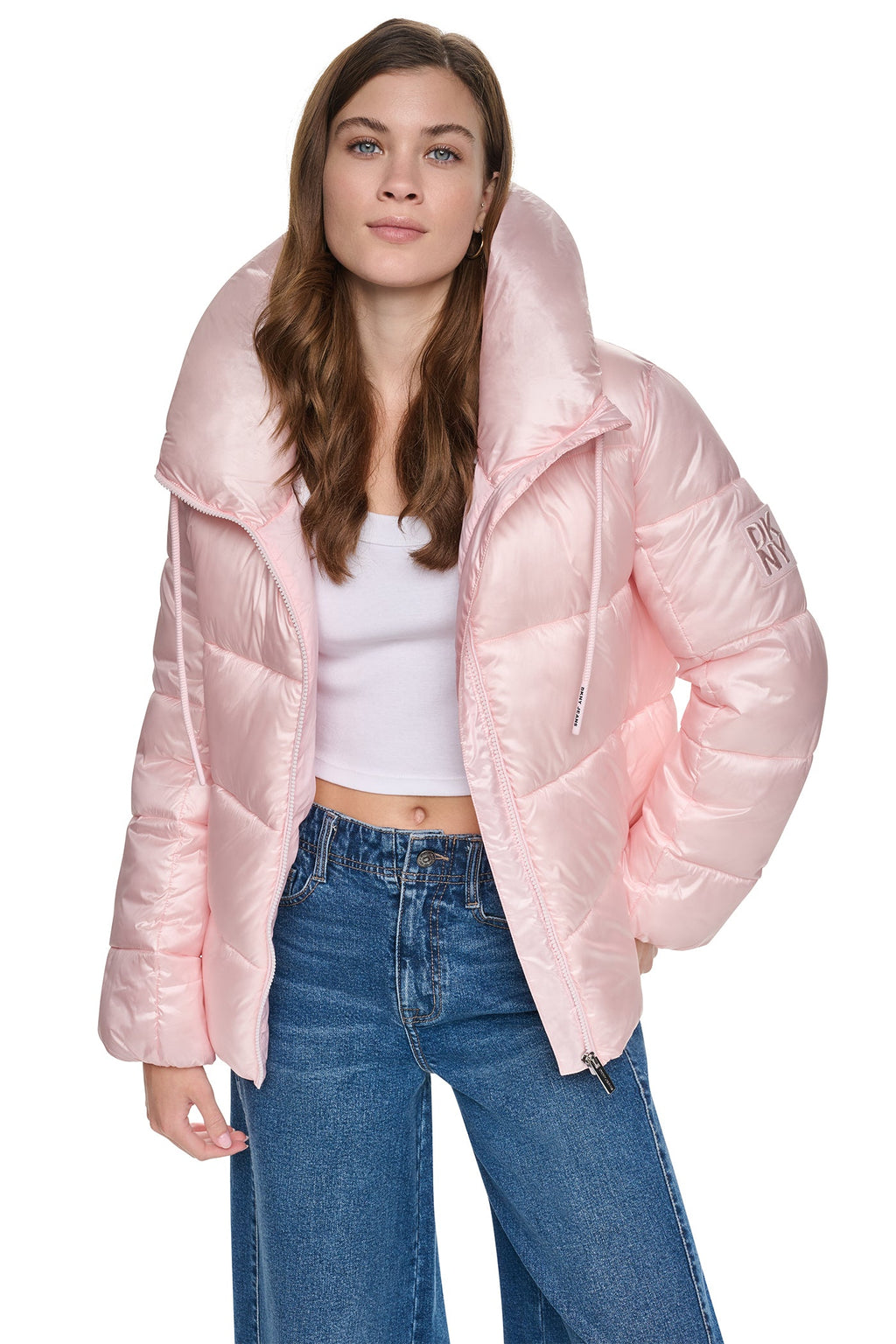 QUILTED PUFFER WITH DRAMA COLLAR