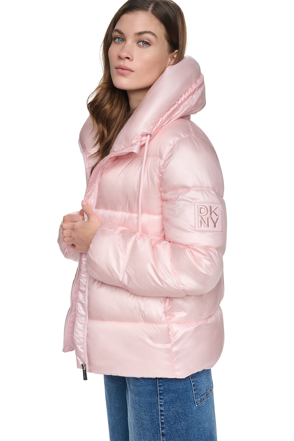 QUILTED PUFFER WITH DRAMA COLLAR