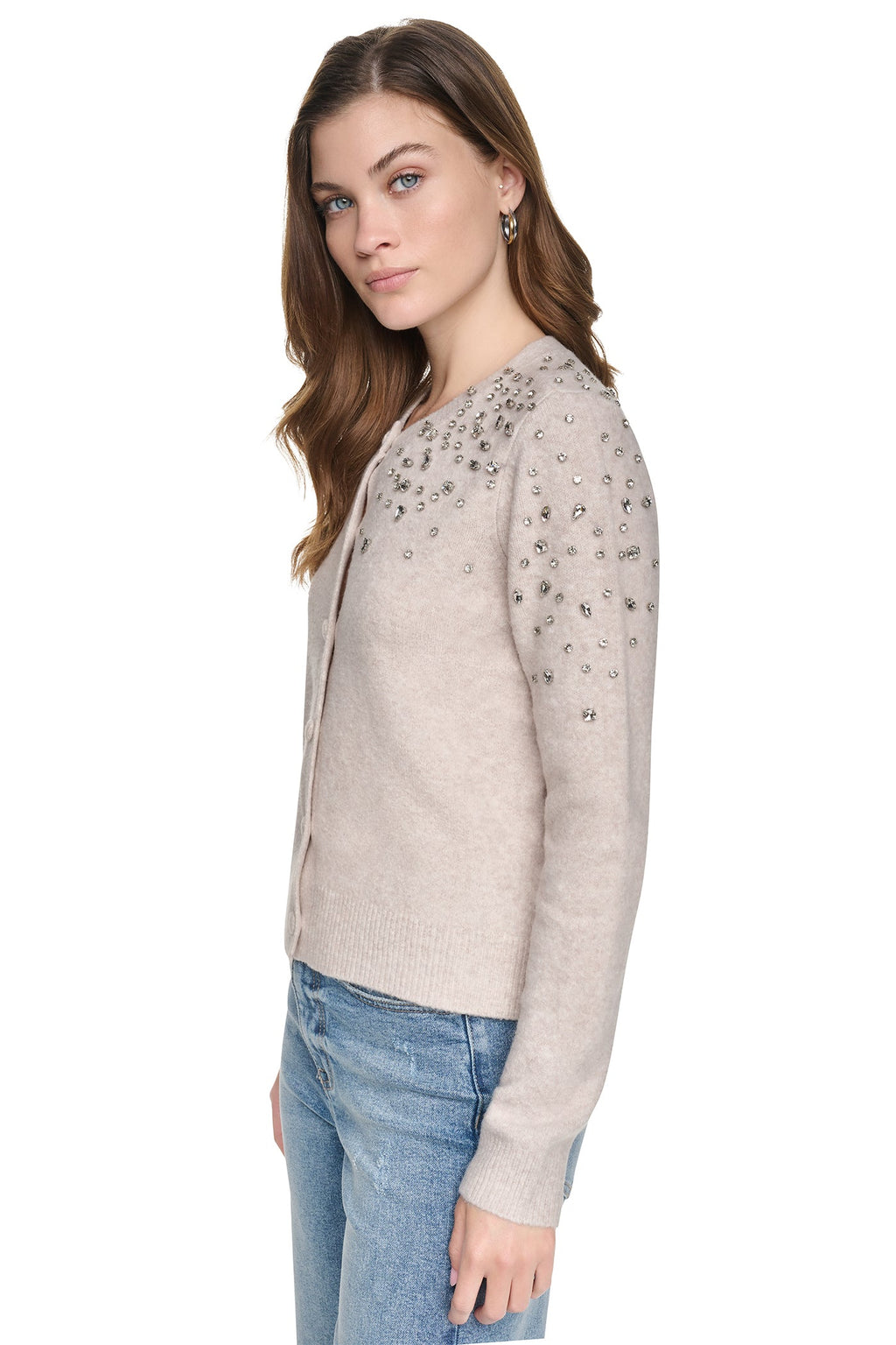 RHINESTONE FRONT CARDIGAN