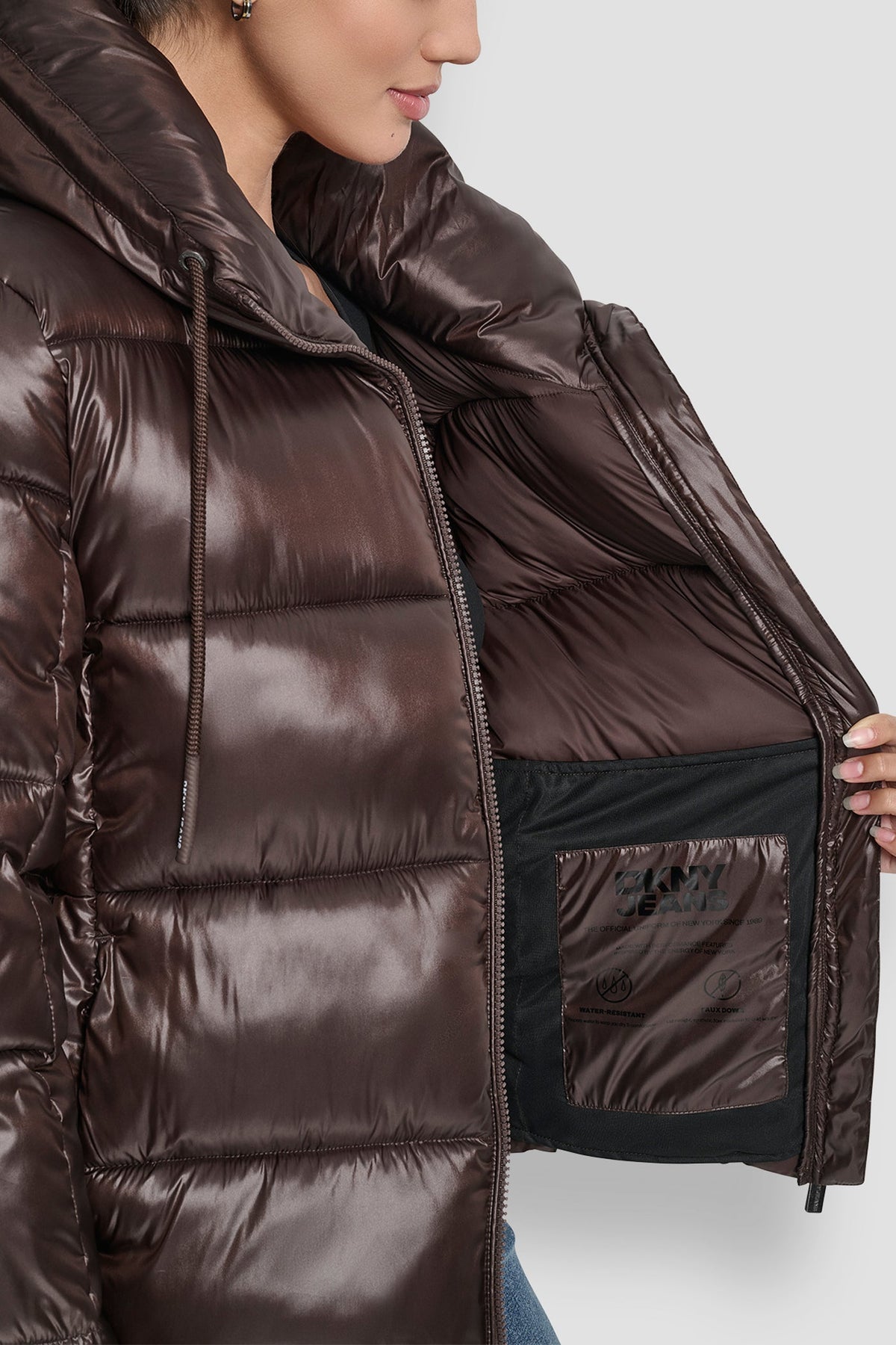 QUILTED PUFFER WITH DRAMA COLLAR