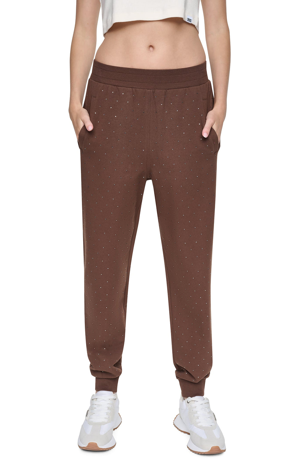 HIGH-RISE RHINESTONE JOGGER PANT