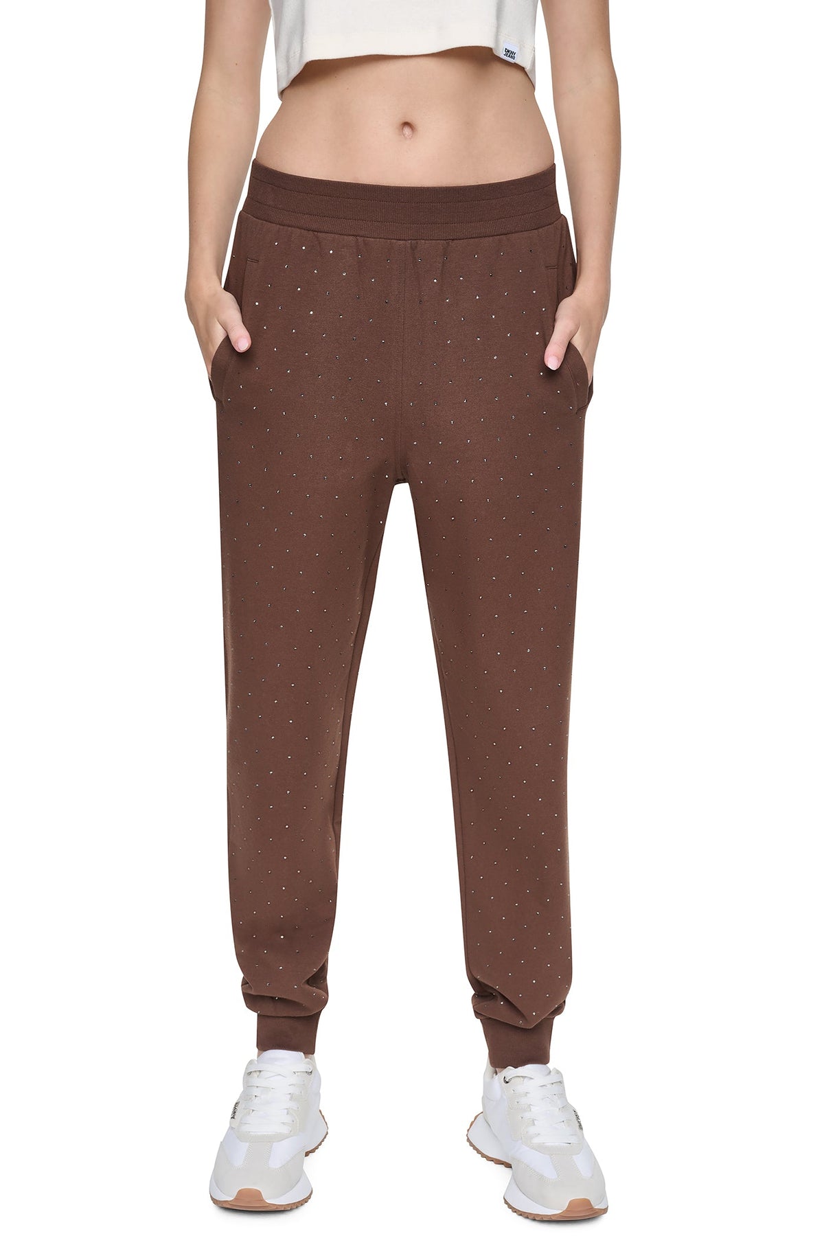 HIGH-RISE RHINESTONE JOGGER PANT