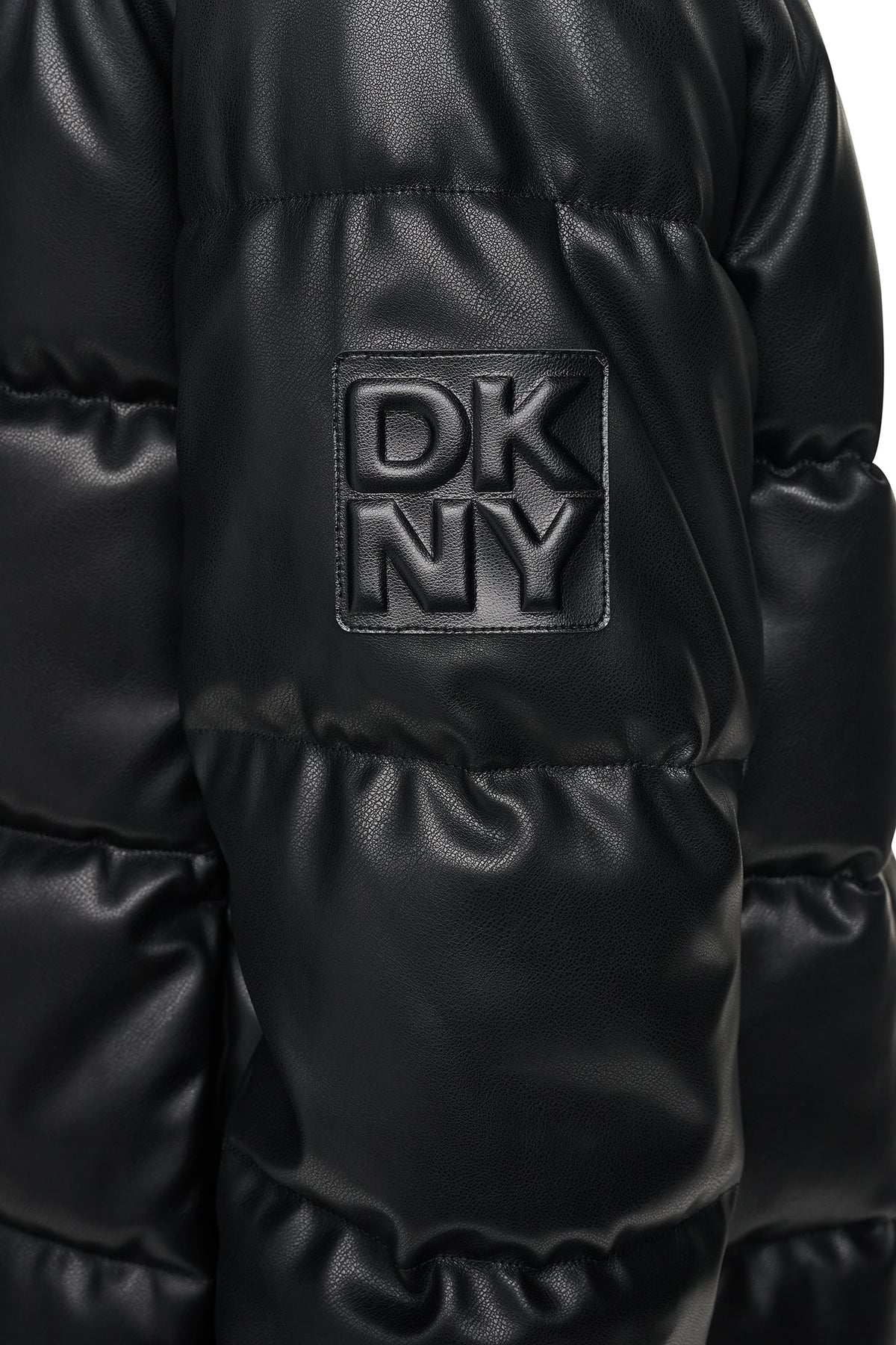 FAUX LEATHER PUFFER JACKET