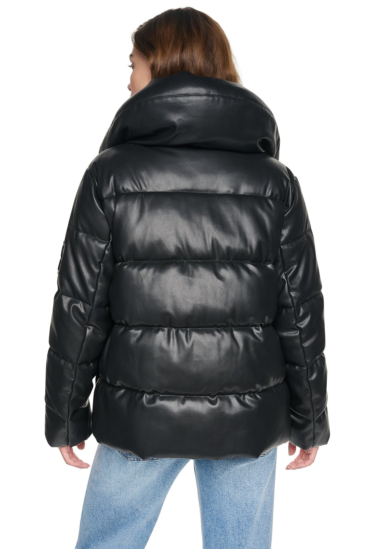 FAUX LEATHER PUFFER JACKET