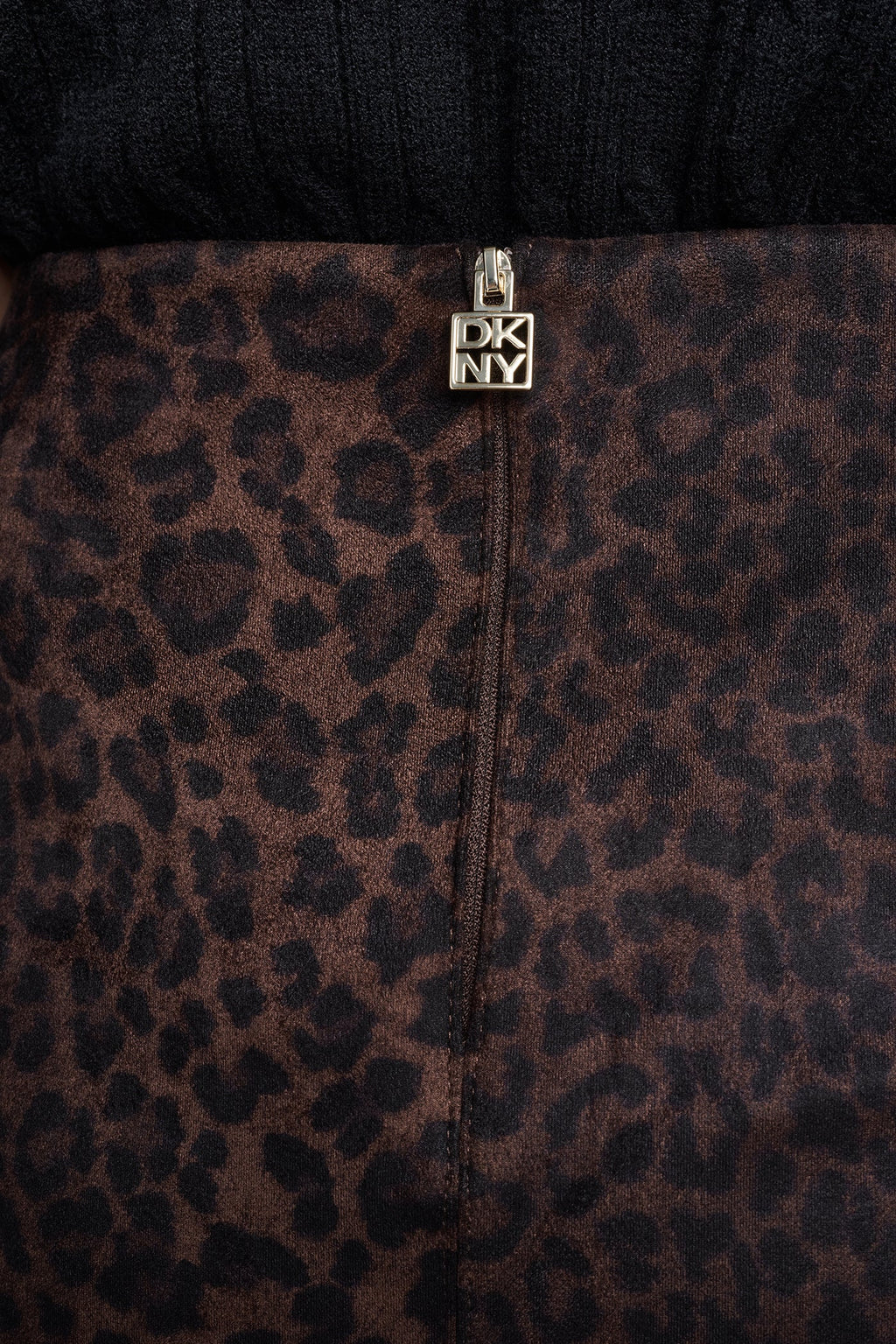 LEOPARD FAUX SUEDE MIDI SKIRT