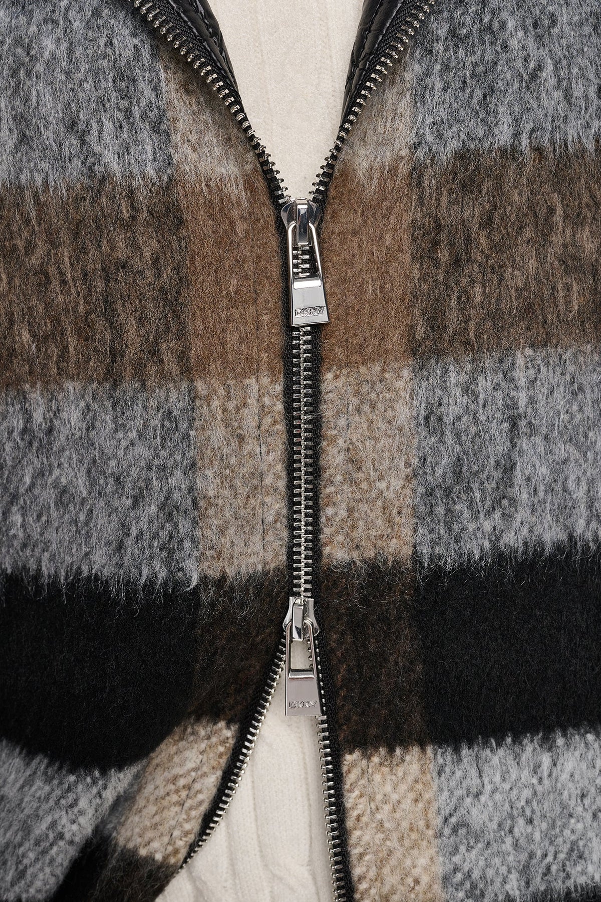 PLAID HOODED CAPE COAT
