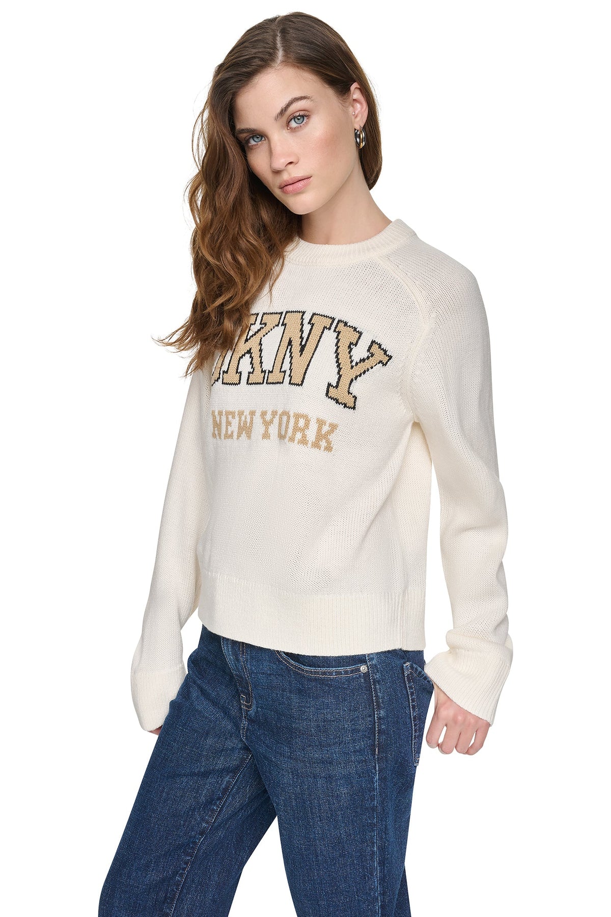 BELL SLEEVE RAGLAN LOGO SWEATER