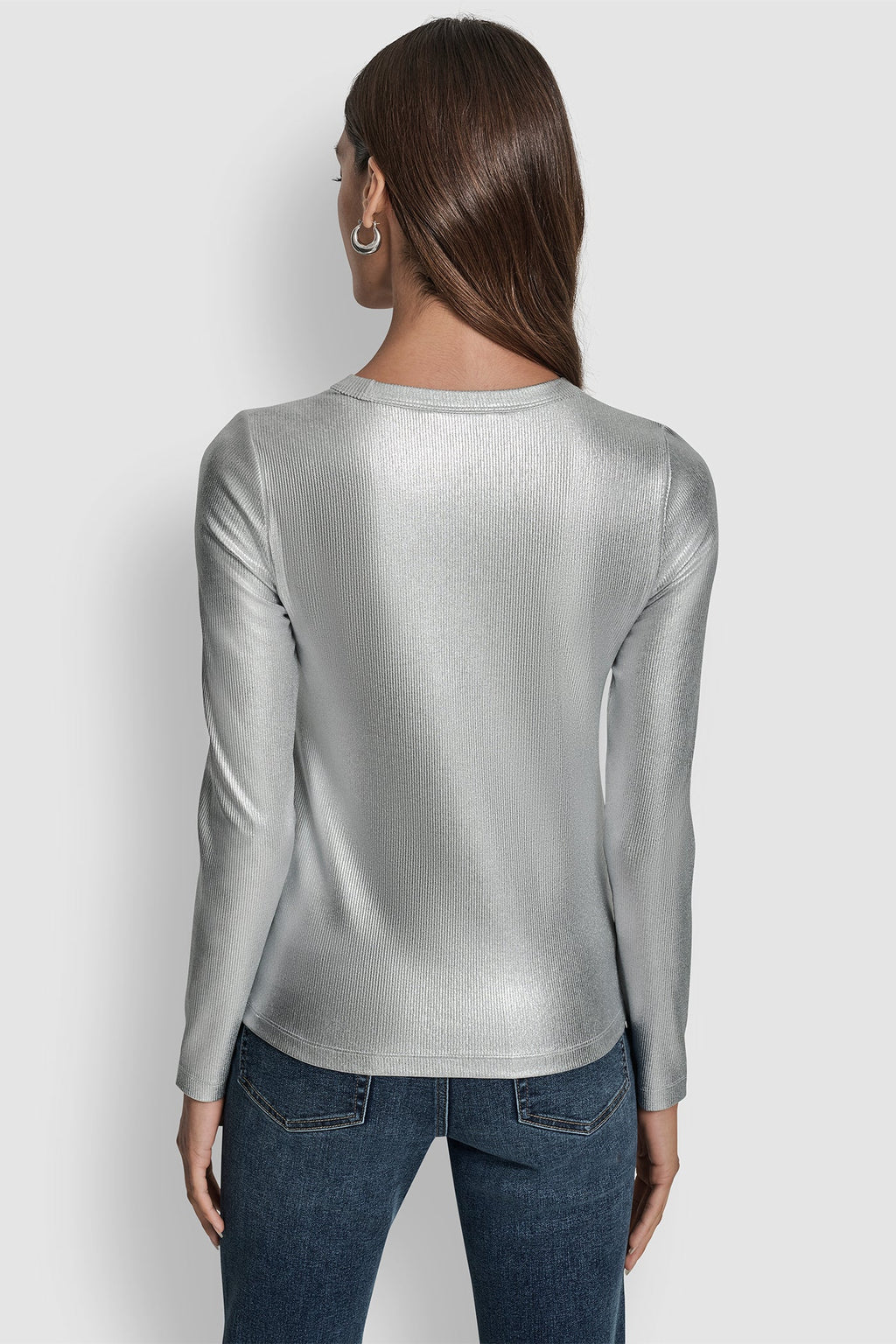 FOIL RIB-KNIT TOP
