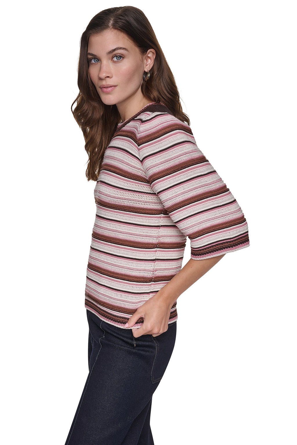 STRIPED RUGBY CREW NECK SWEATER