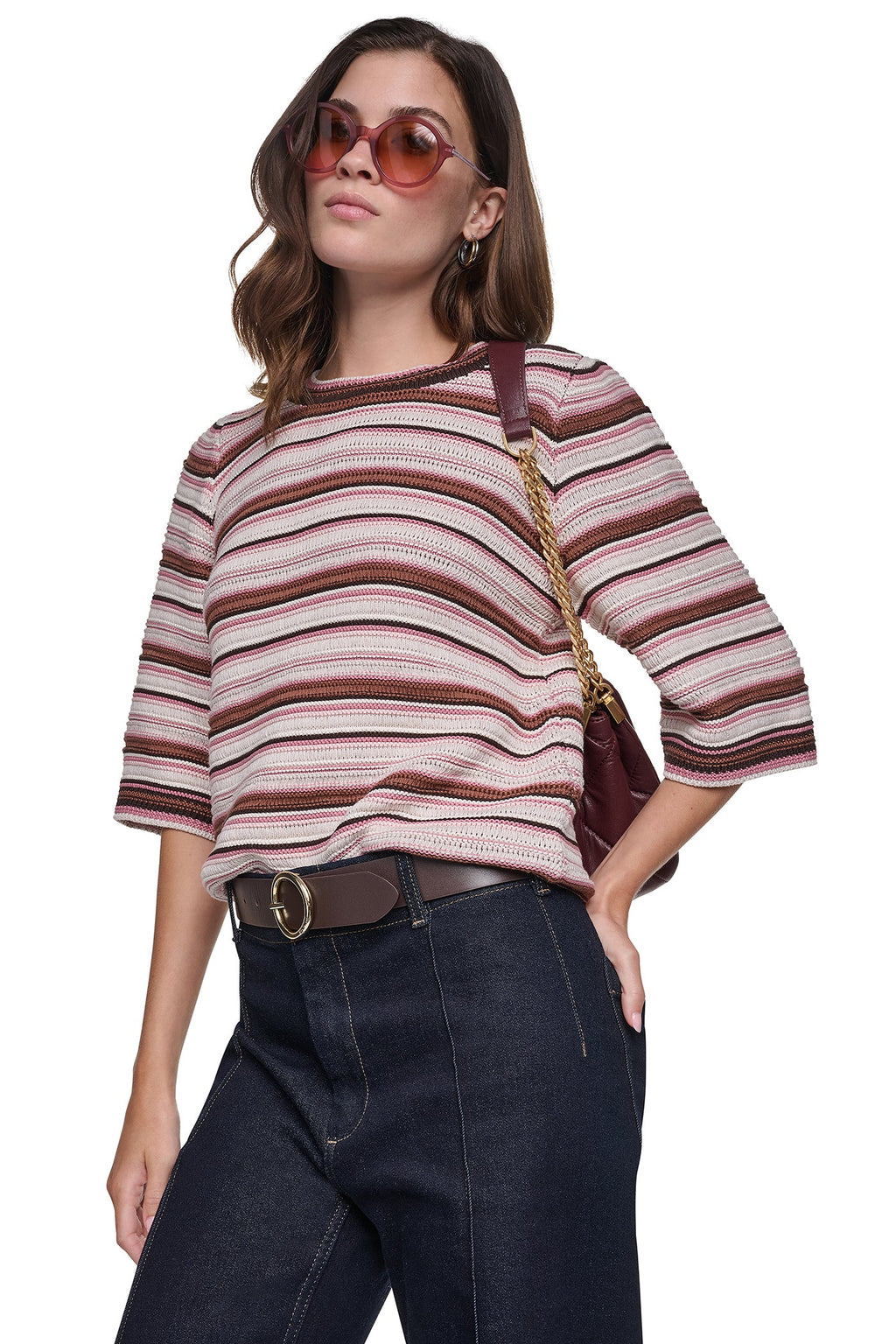 STRIPED RUGBY CREW NECK SWEATER