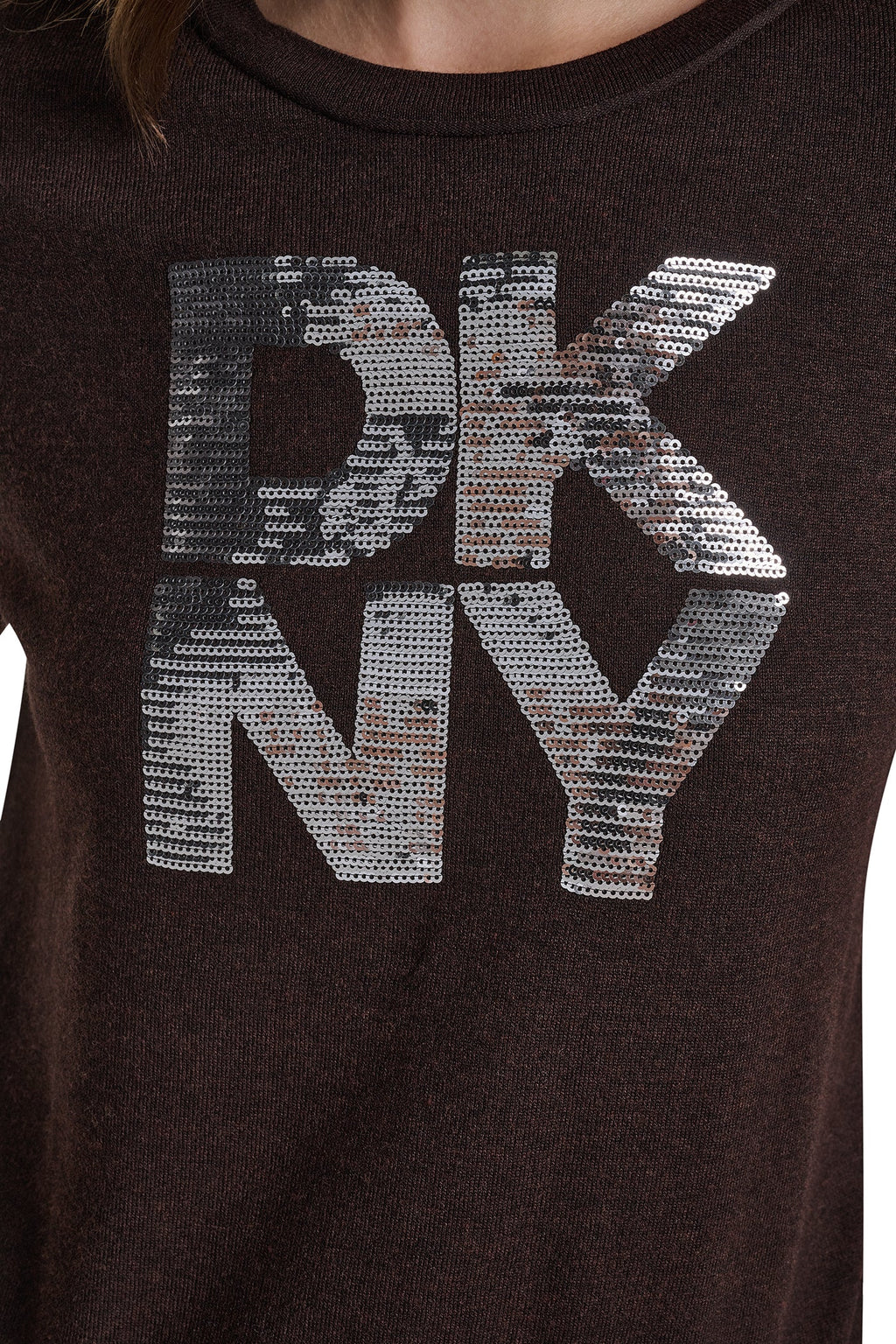 ELBOW SLEEVE SEQUIN LOGO SWEATER
