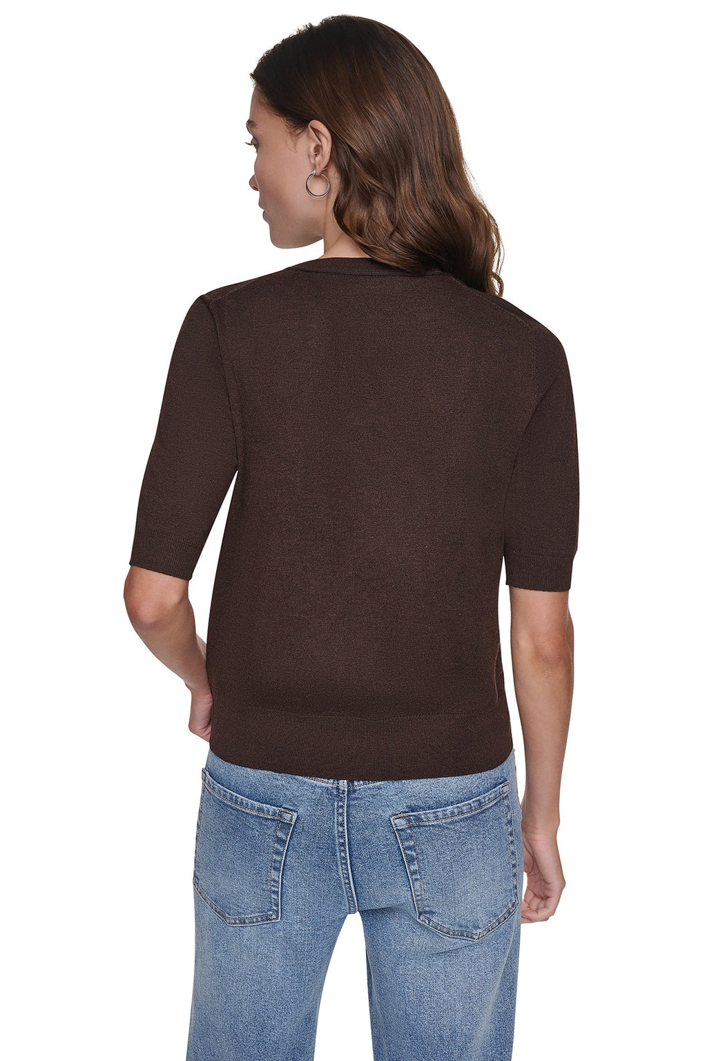 ELBOW SLEEVE SEQUIN LOGO SWEATER