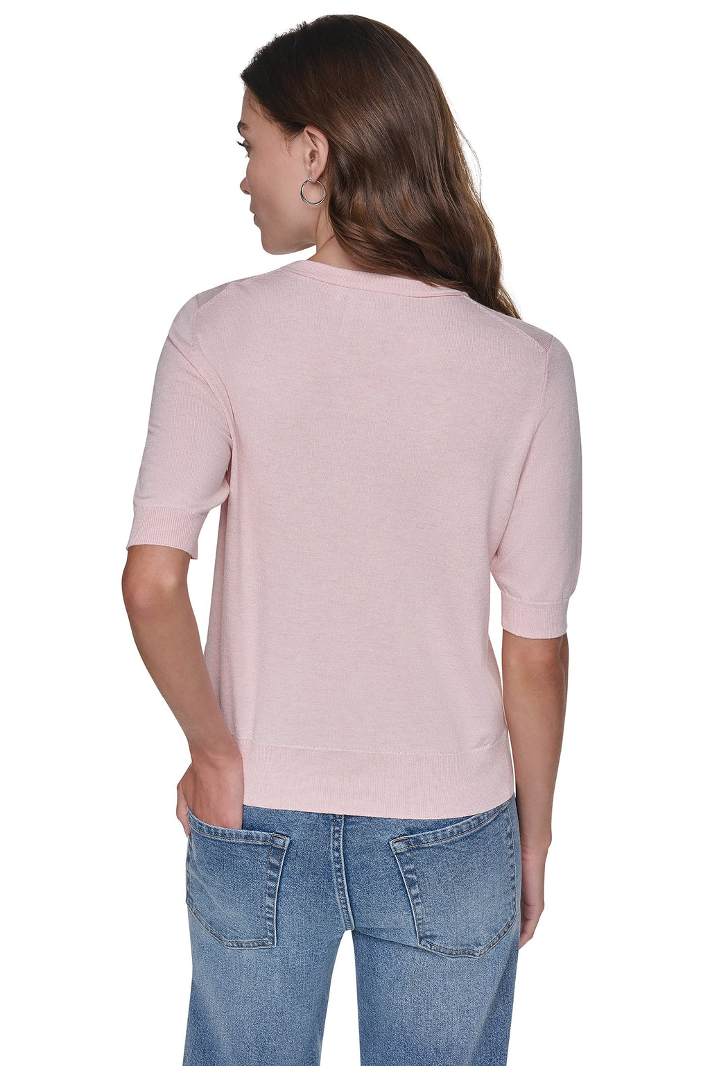 ELBOW SLEEVE SEQUIN LOGO SWEATER