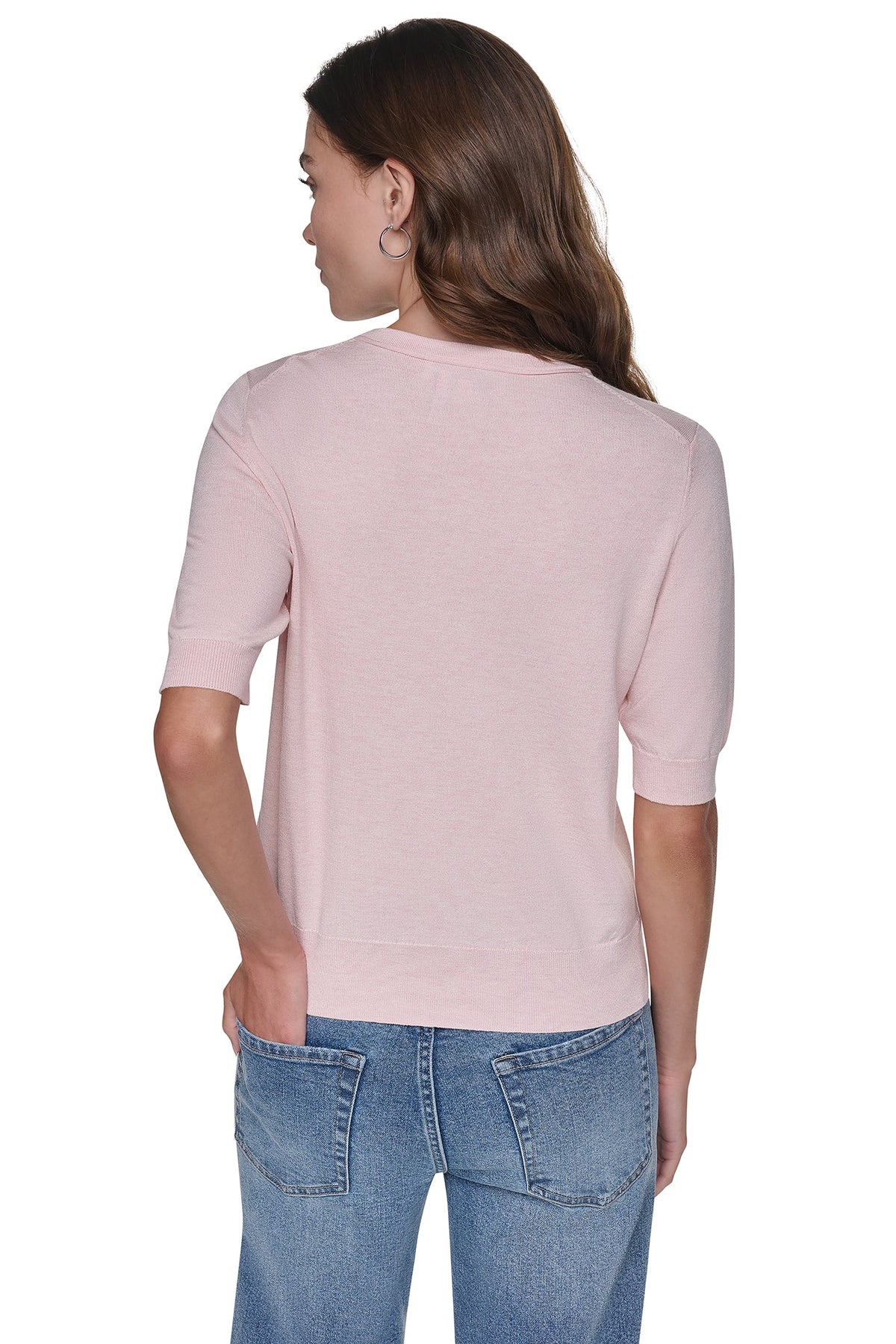 ELBOW SLEEVE SEQUIN LOGO SWEATER
