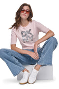 ELBOW SLEEVE SEQUIN LOGO SWEATER