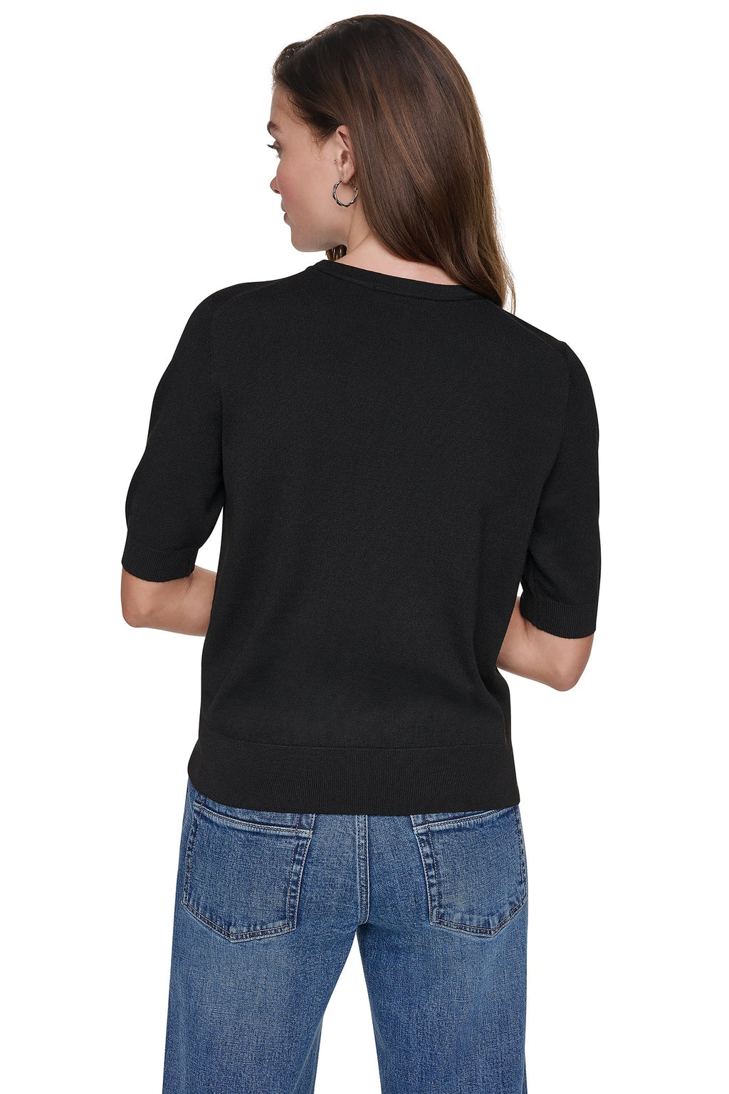 ELBOW SLEEVE SEQUIN LOGO SWEATER
