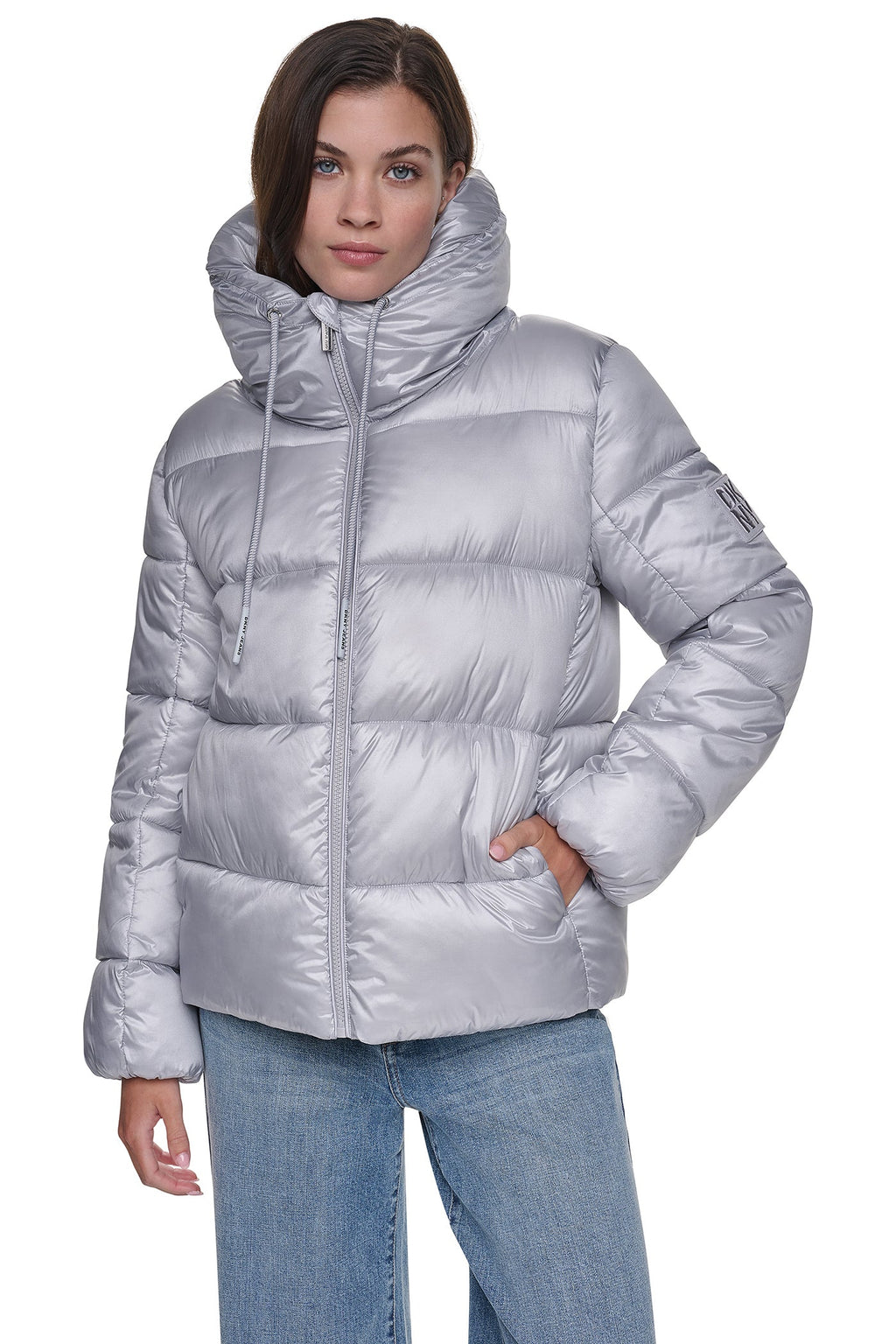 QUILTED PUFFER WITH DRAMA COLLAR