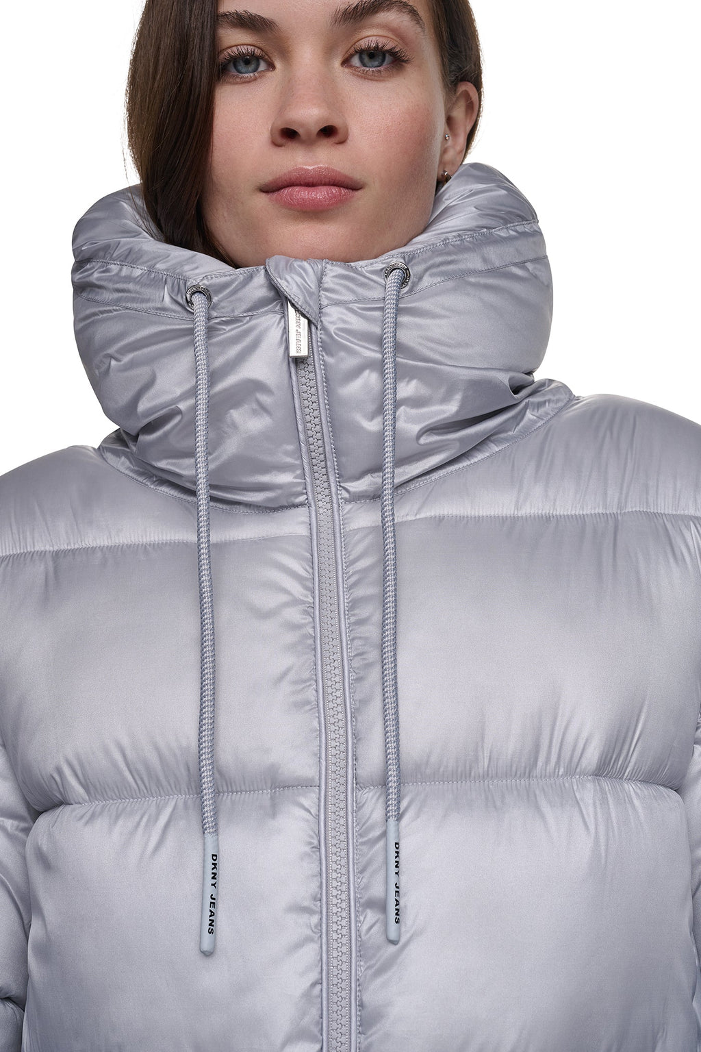 QUILTED PUFFER WITH DRAMA COLLAR