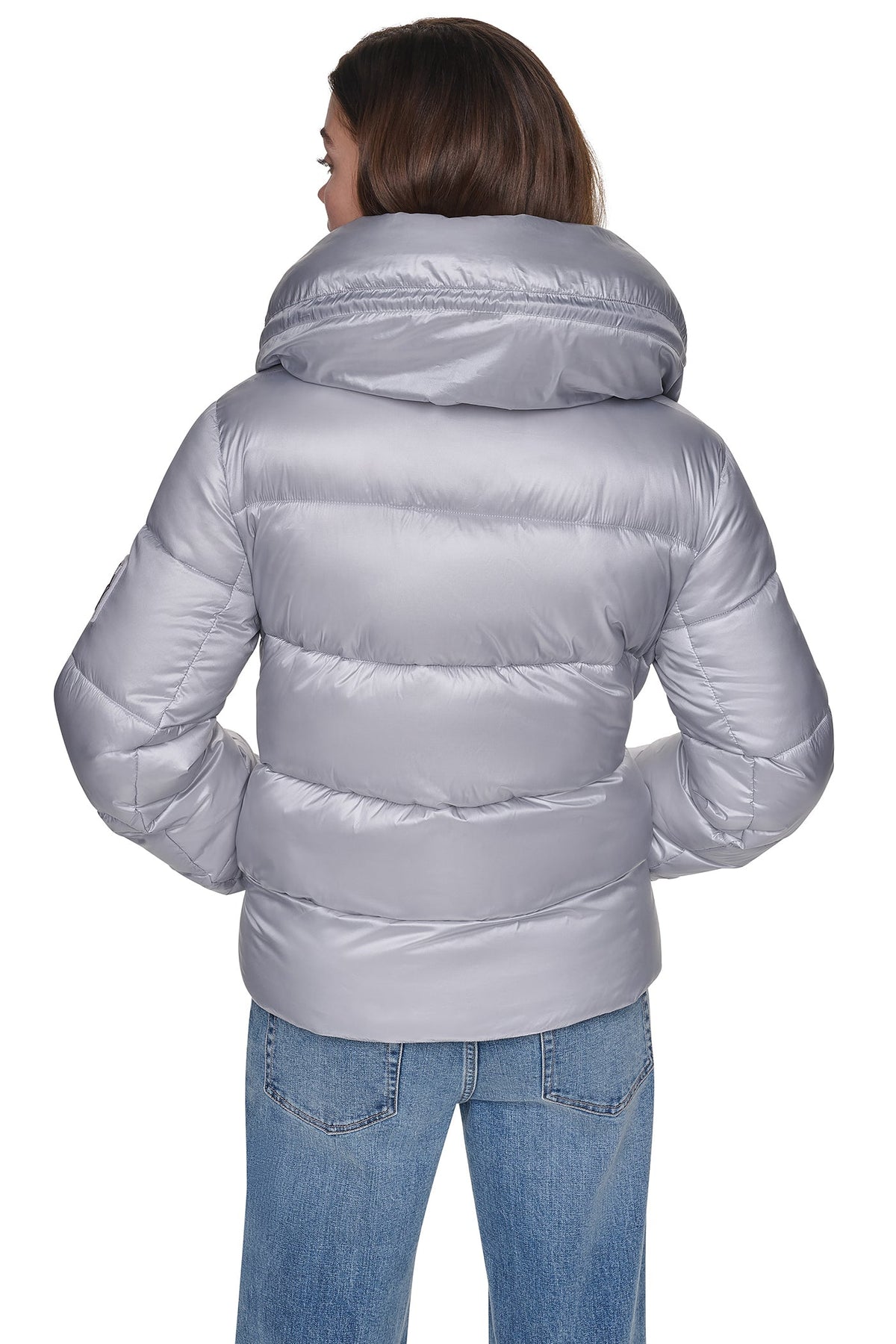 QUILTED PUFFER WITH DRAMA COLLAR