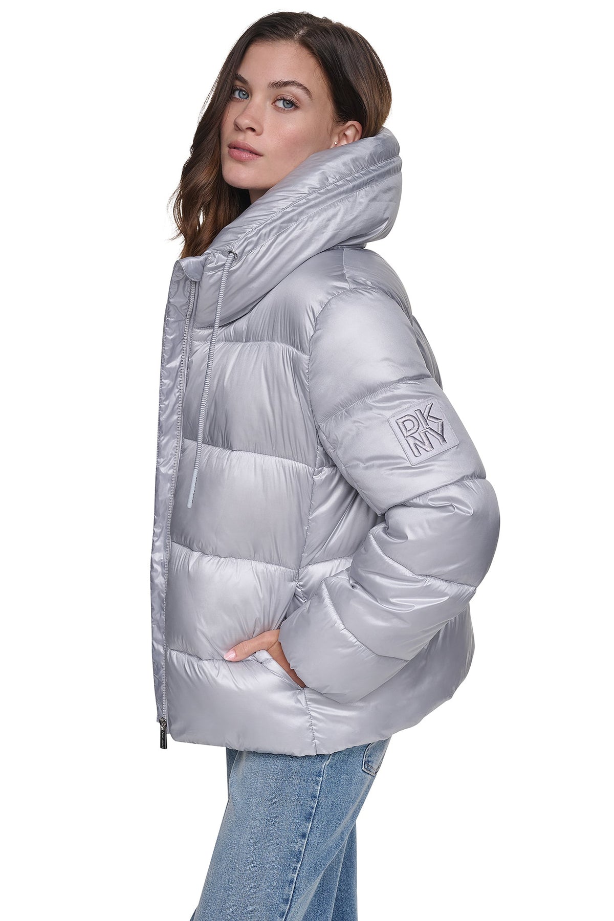 QUILTED PUFFER WITH DRAMA COLLAR