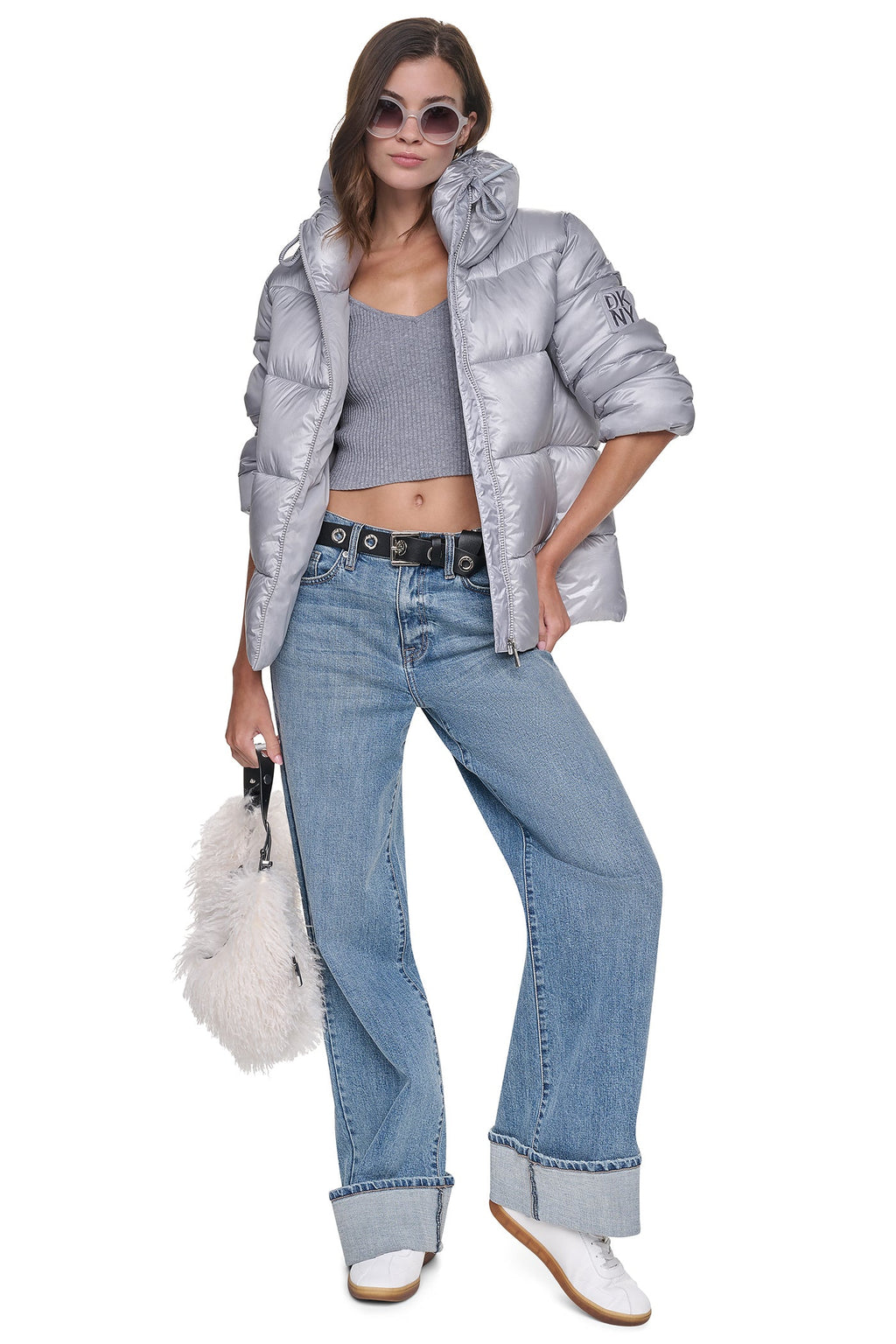 QUILTED PUFFER WITH DRAMA COLLAR
