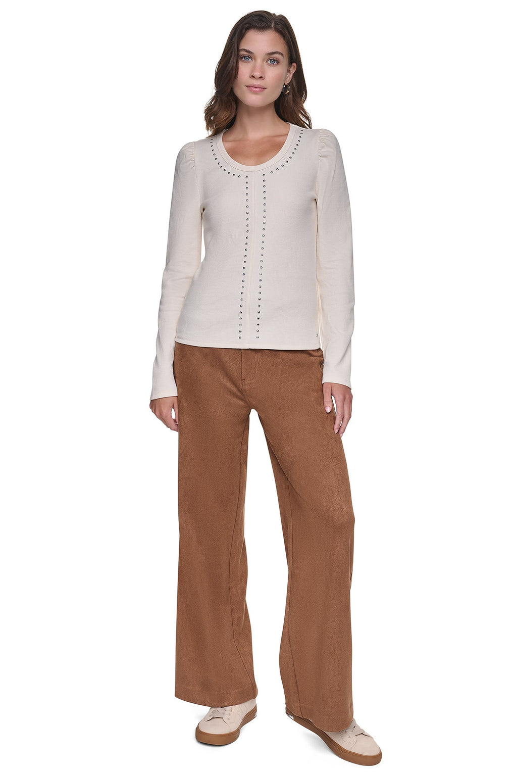 PUFF SLEEVE RHINESTONE TOP