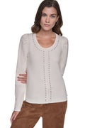 PUFF SLEEVE RHINESTONE TOP