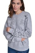 RHINESTONE GRAFFITI LOGO SWEATSHIRT