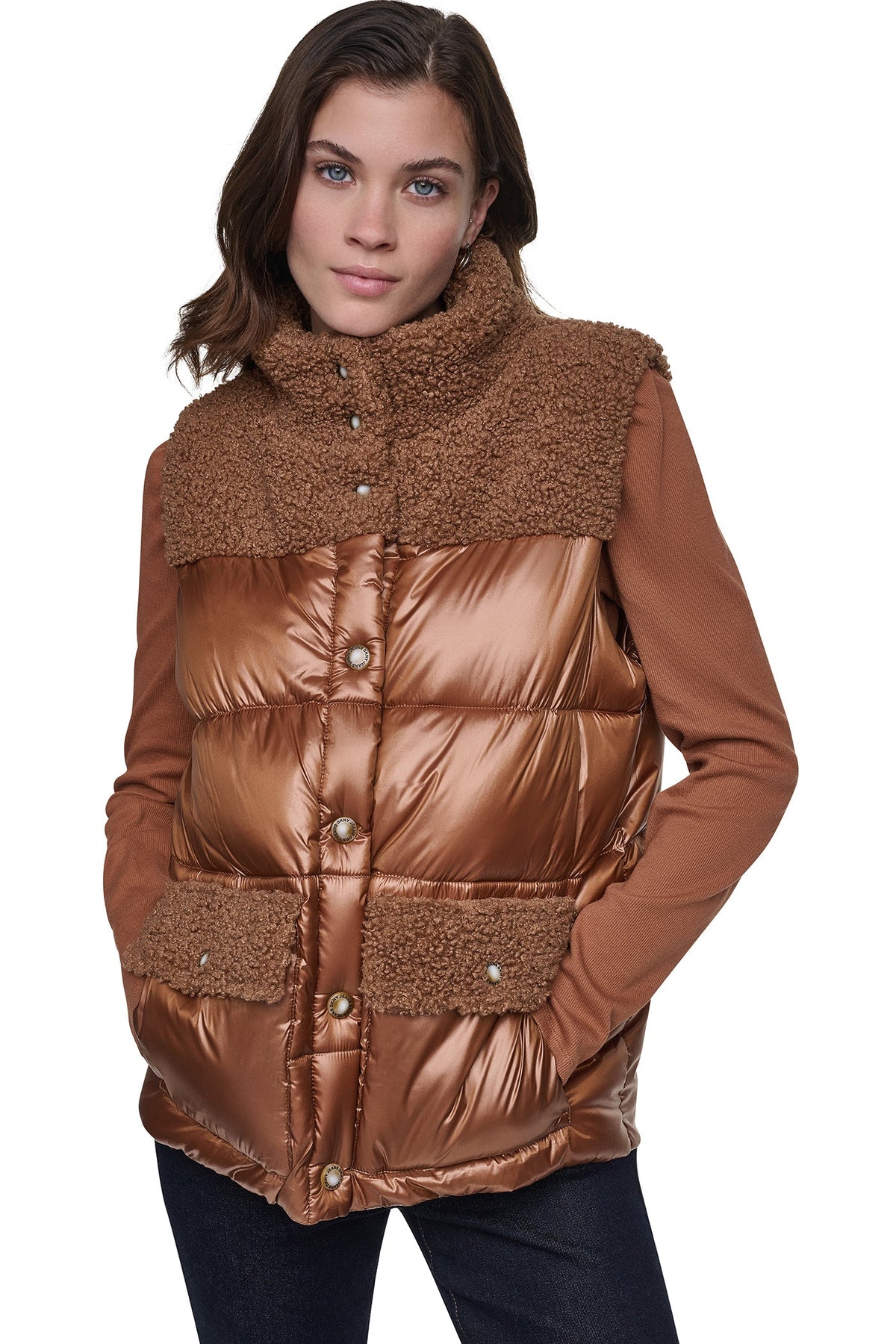 SHERPA MIX MOCK NECK VEST