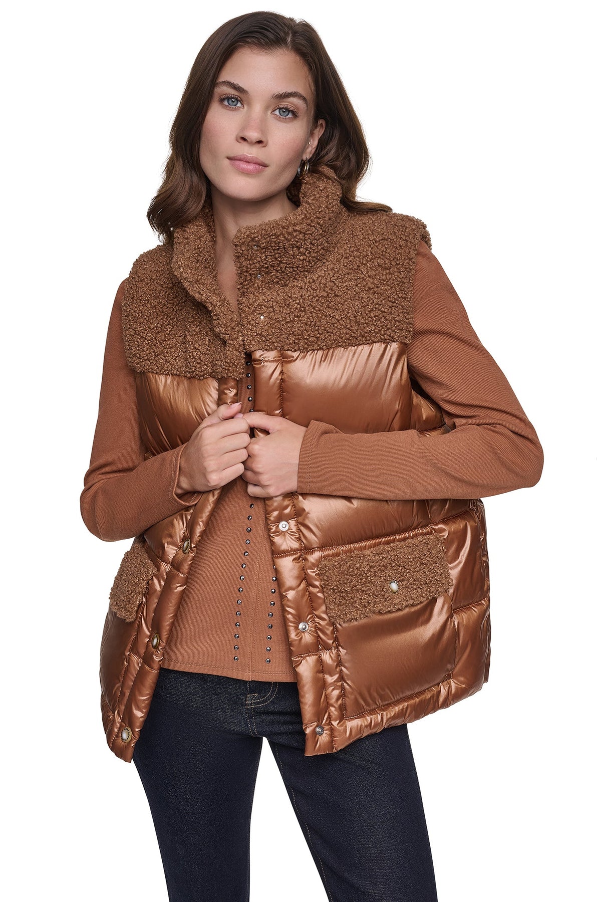 SHERPA MIX MOCK NECK VEST