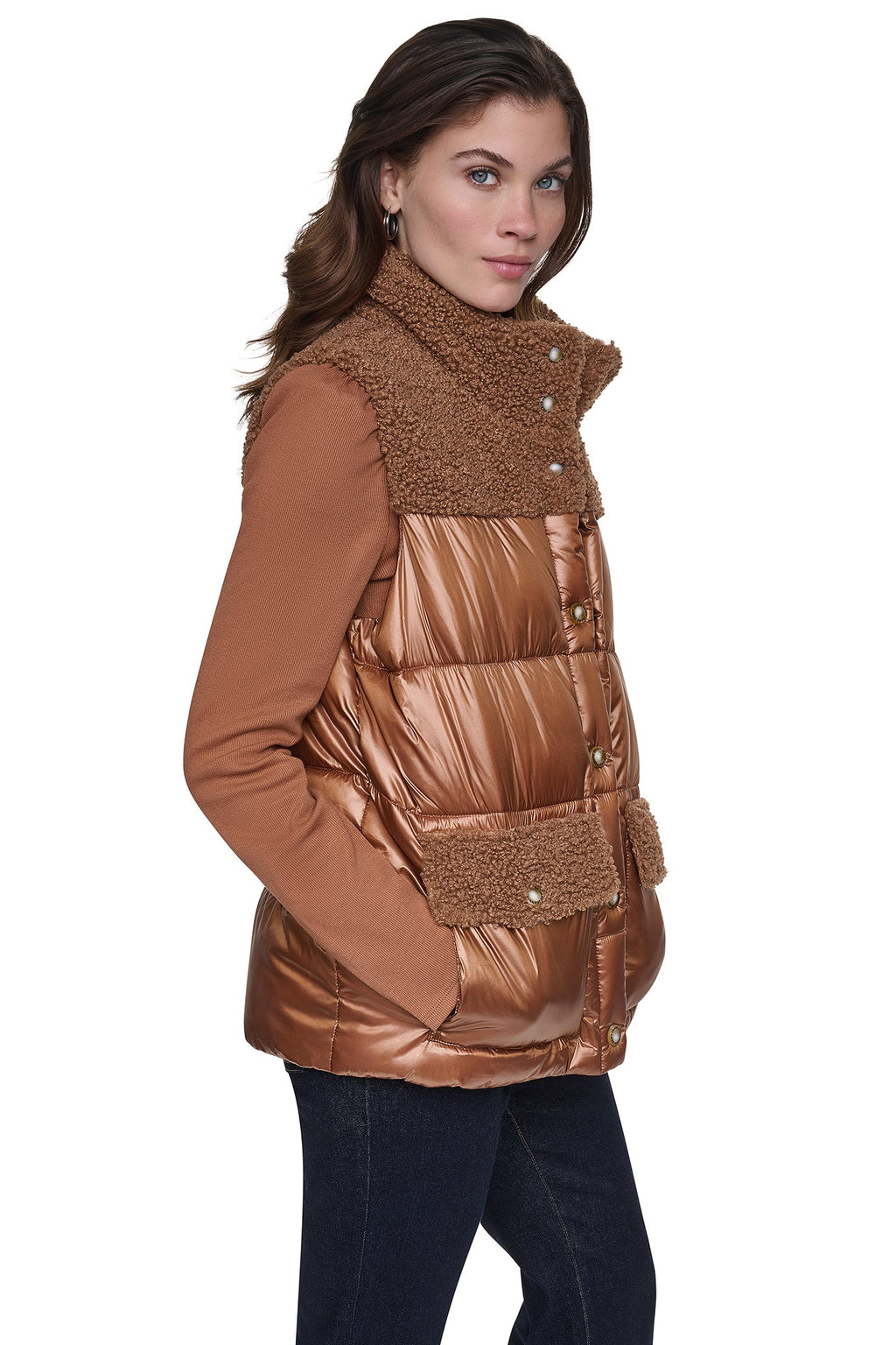 SHERPA MIX MOCK NECK VEST