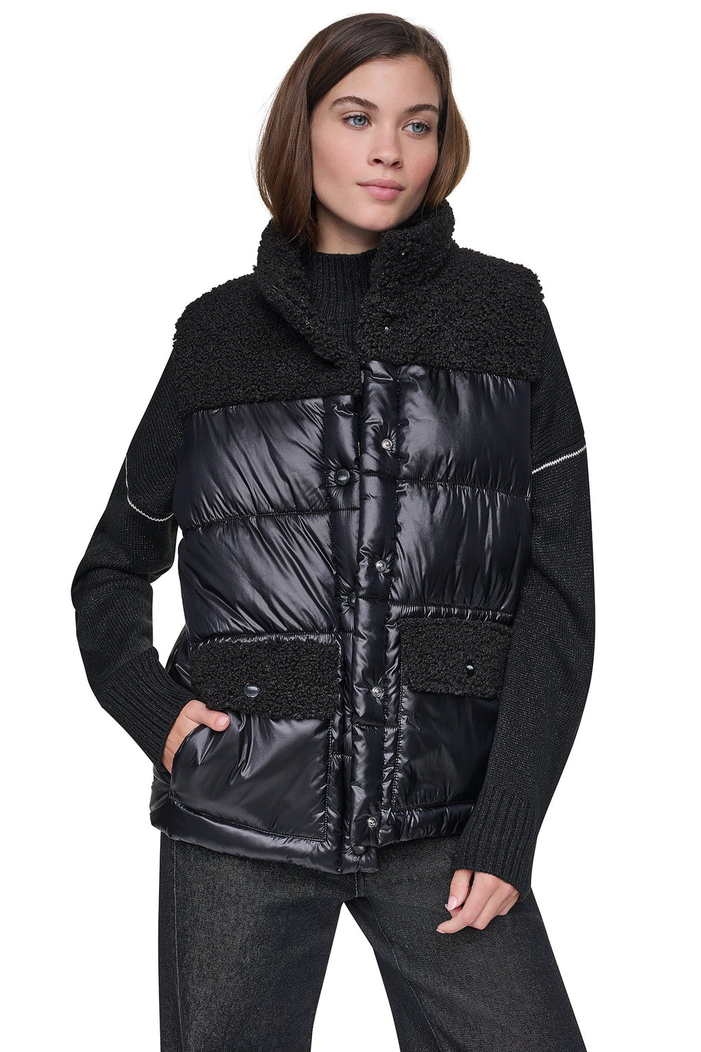 SHERPA MIX MOCK NECK VEST