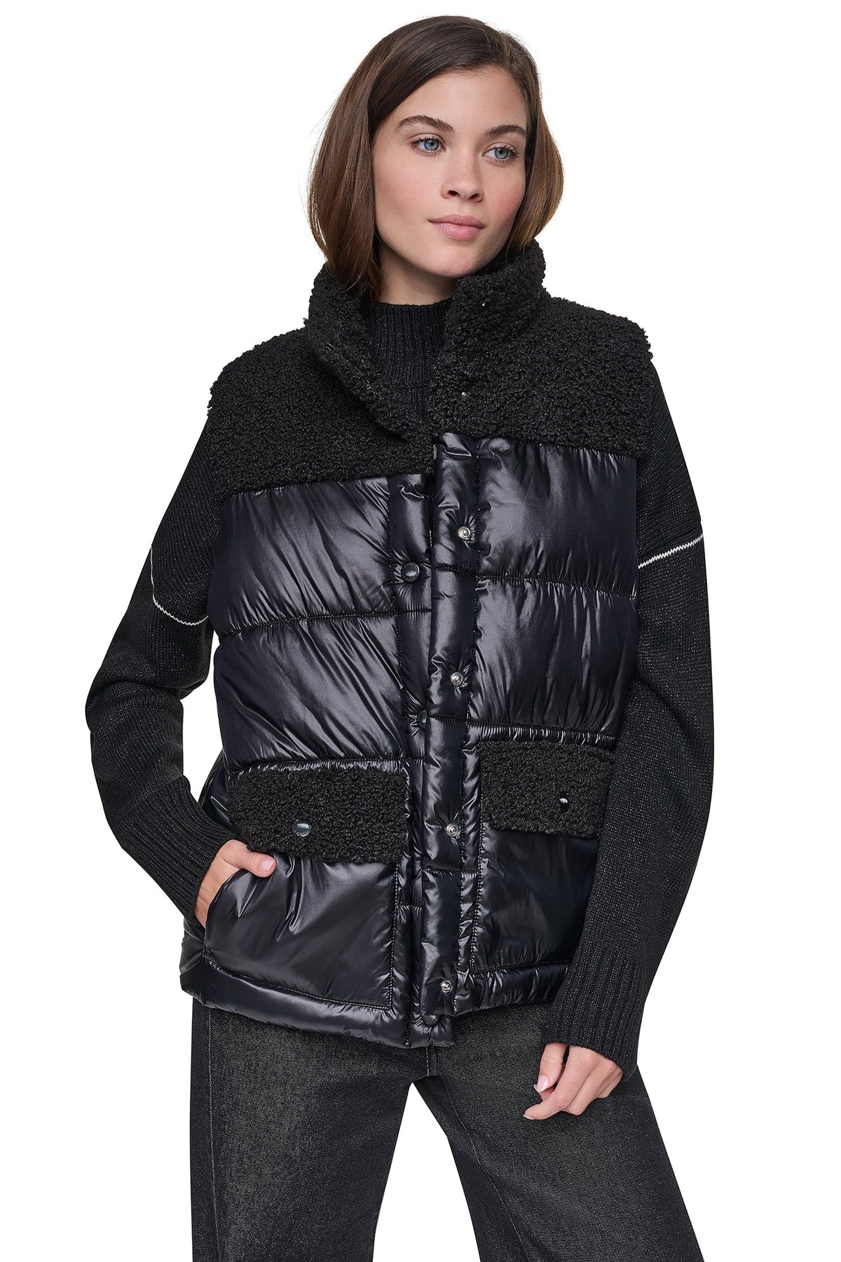 SHERPA MIX MOCK NECK VEST