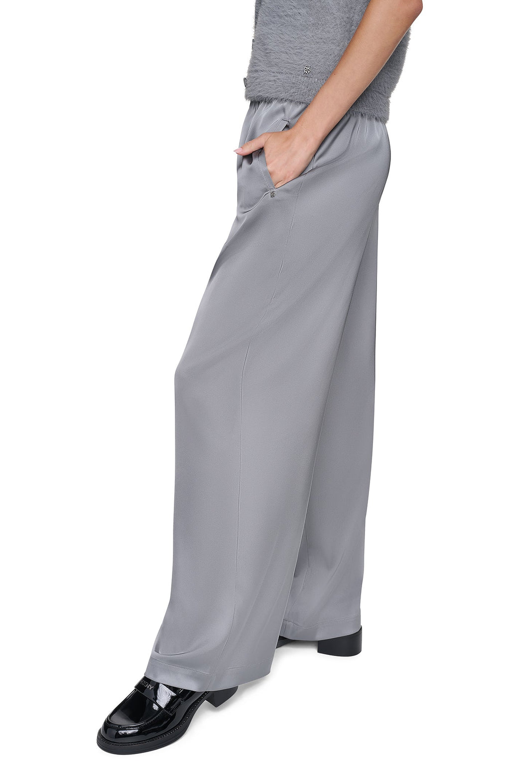 HIGH-RISE SATIN PULL-ON PANT