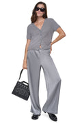 HIGH-RISE SATIN PULL-ON PANT