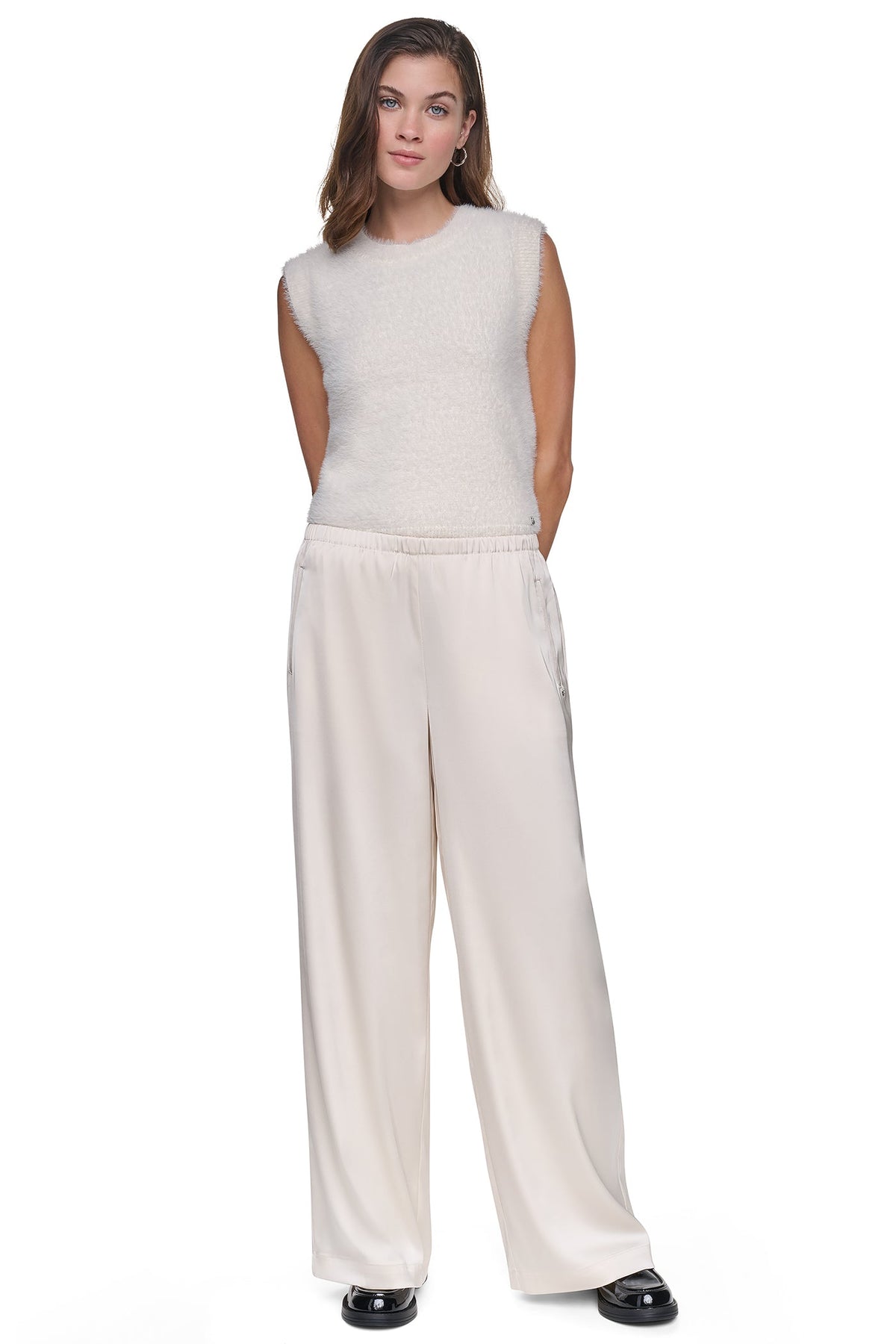 HIGH-RISE SATIN PULL-ON PANT