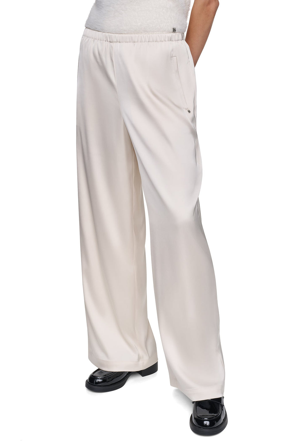 HIGH-RISE SATIN PULL-ON PANT