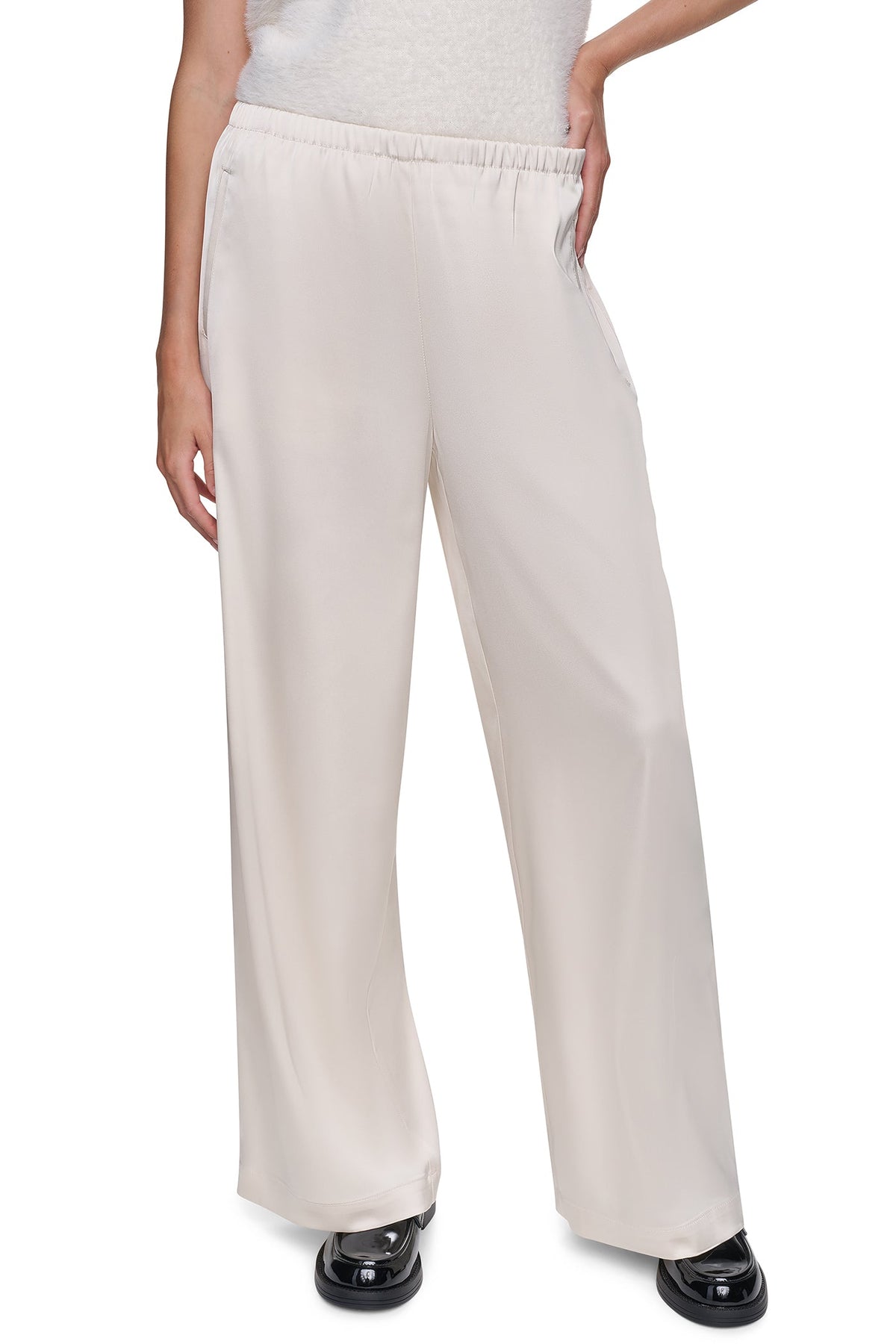 HIGH-RISE SATIN PULL-ON PANT