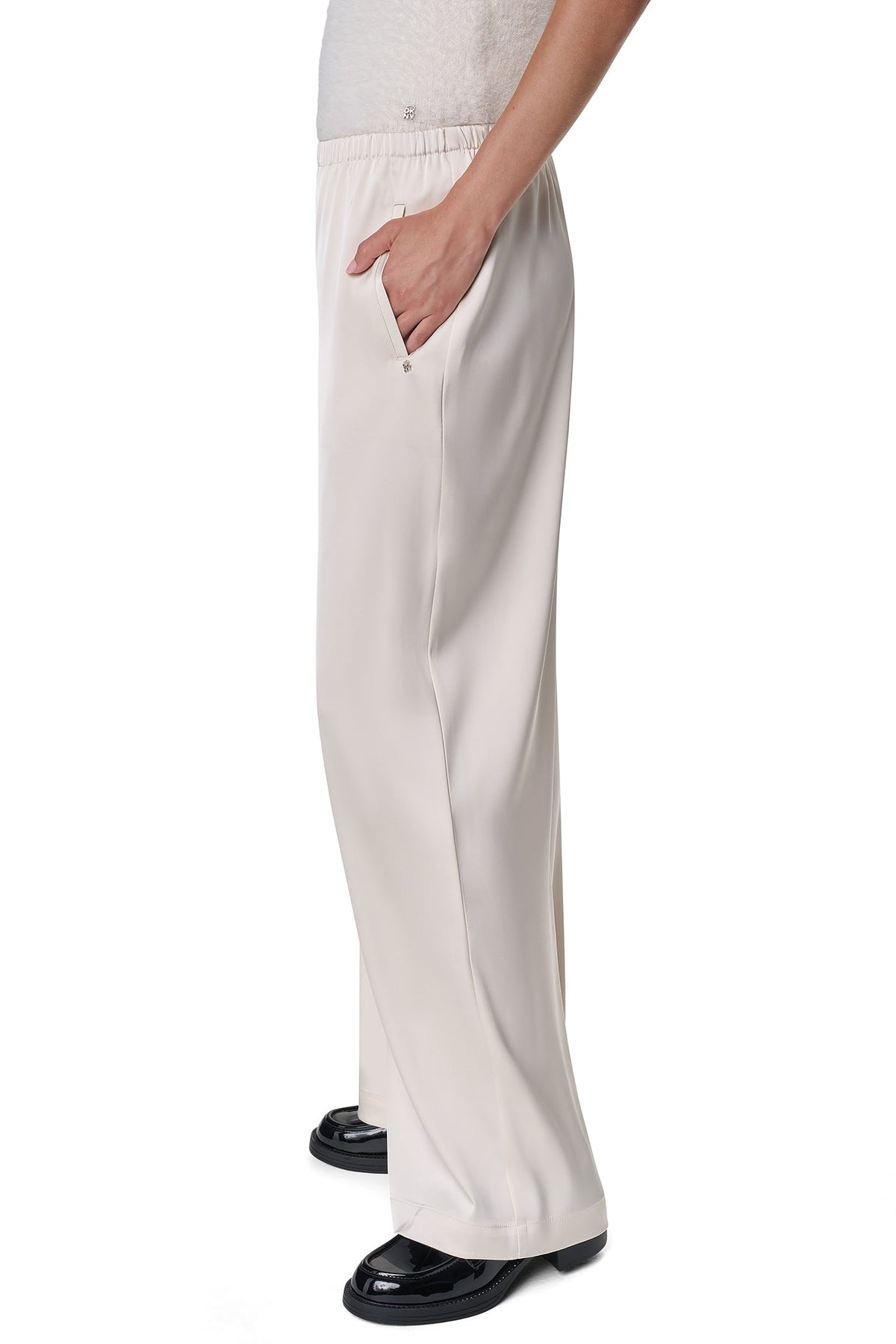 HIGH-RISE SATIN PULL-ON PANT
