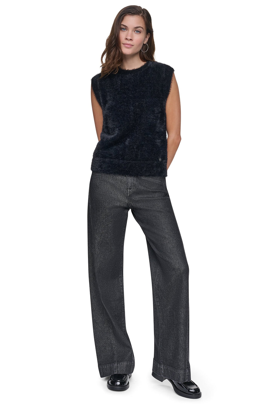 SLEEVLESS BRUSHED SWEATER VEST