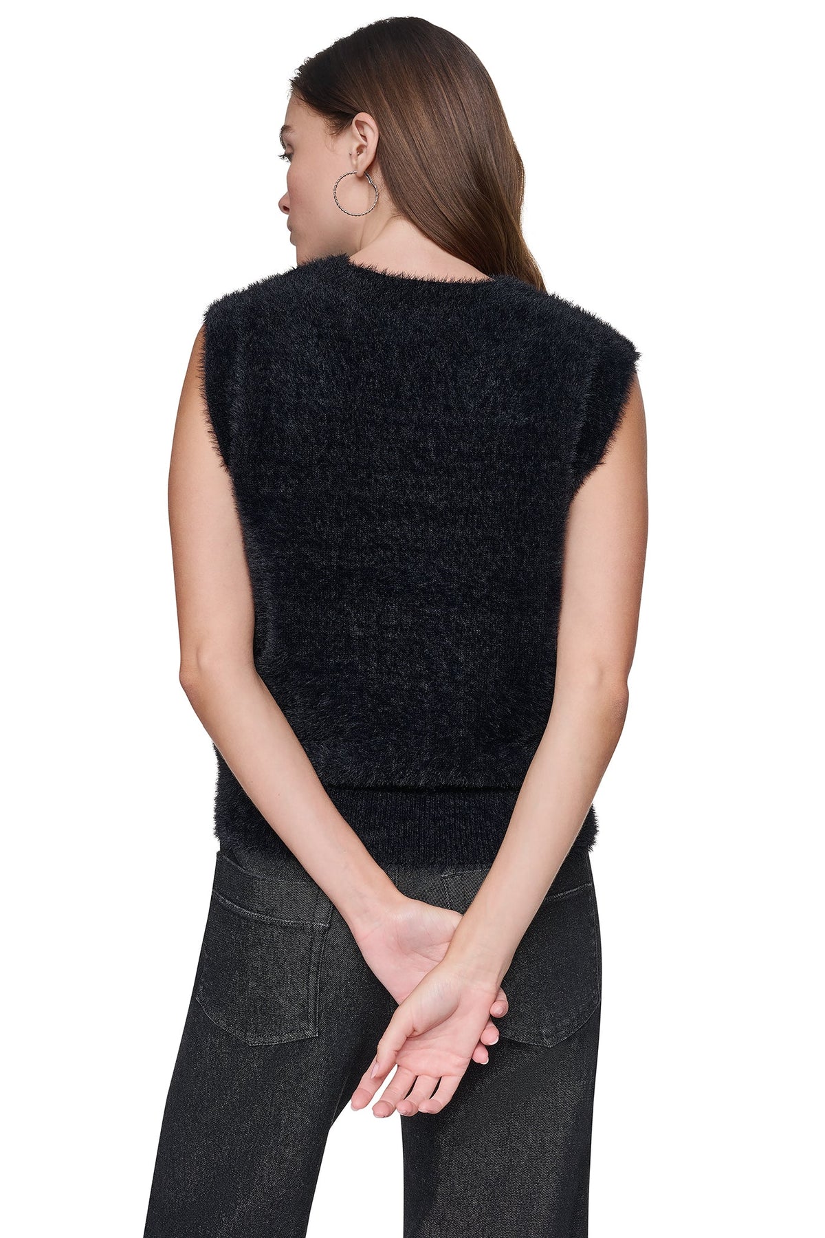 SLEEVLESS BRUSHED SWEATER VEST