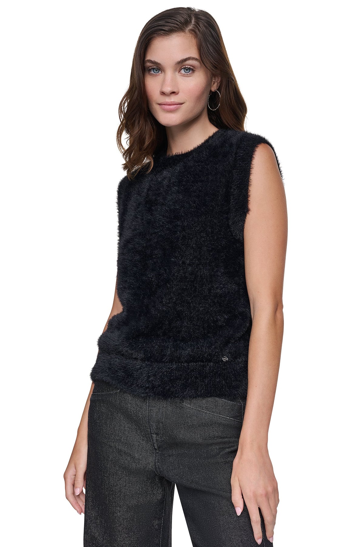 SLEEVLESS BRUSHED SWEATER VEST