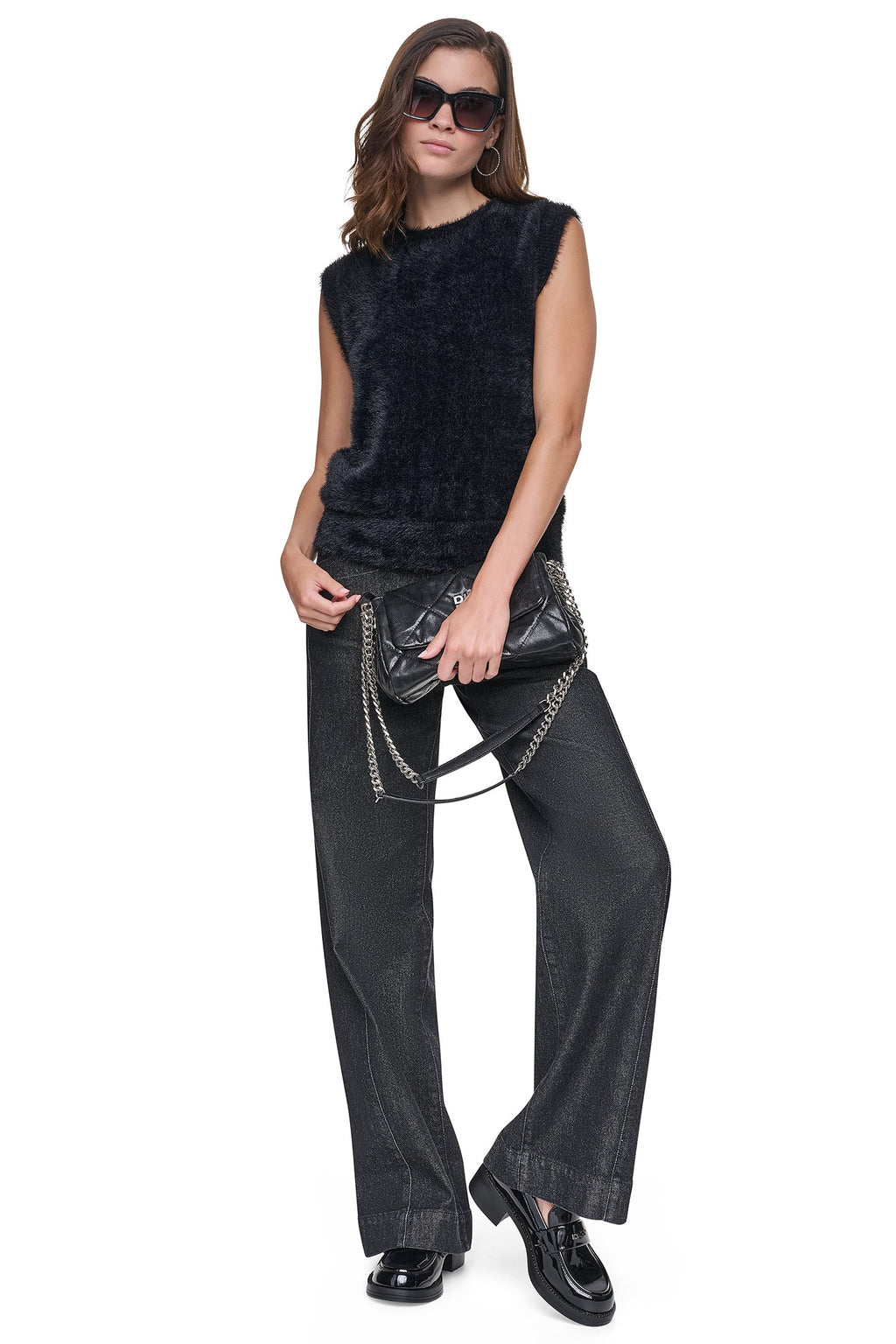 SLEEVLESS BRUSHED SWEATER VEST