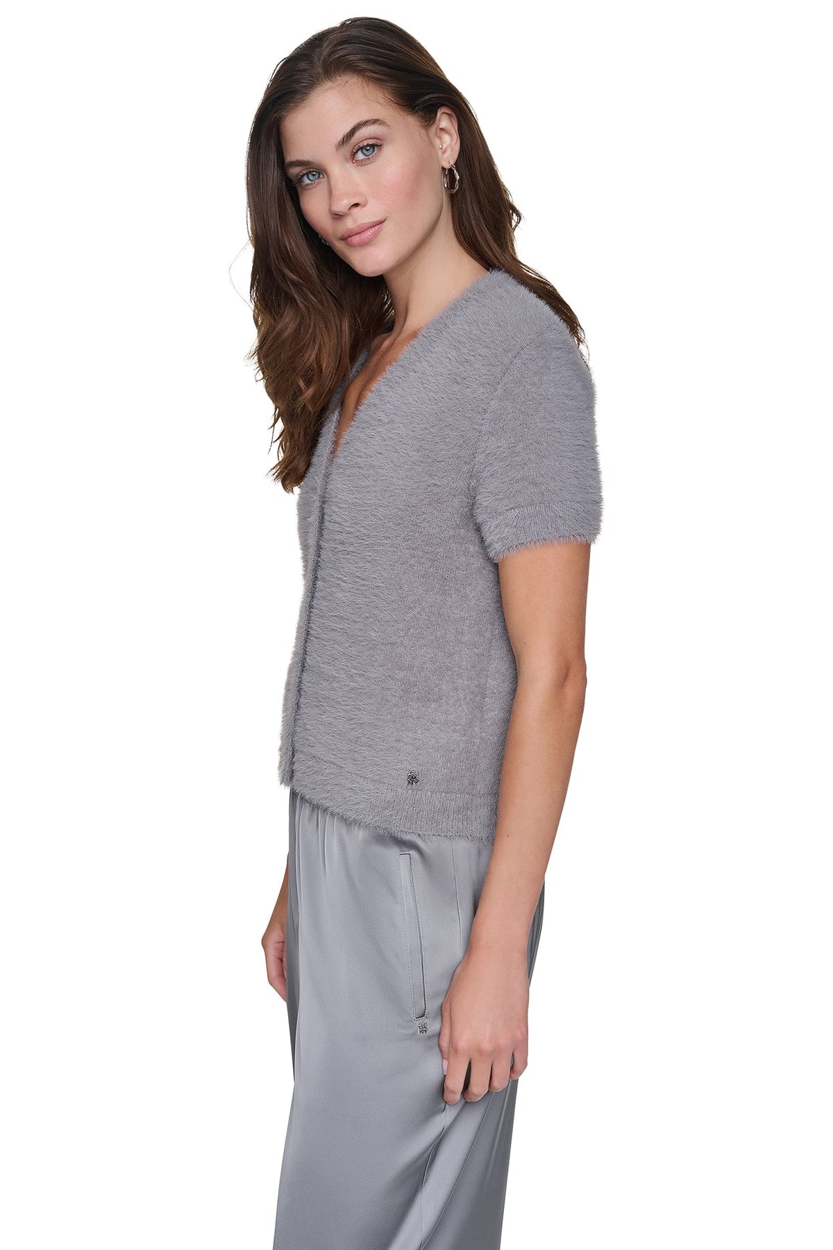 BRUSHED V-NECK CARDIGAN