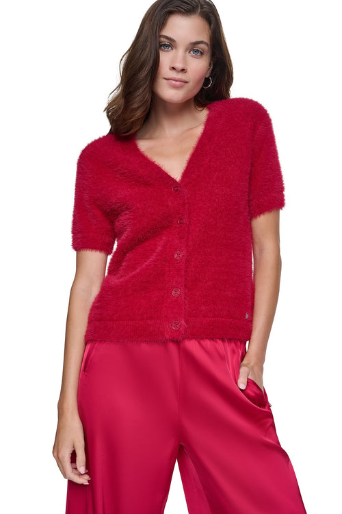 BRUSHED V-NECK CARDIGAN