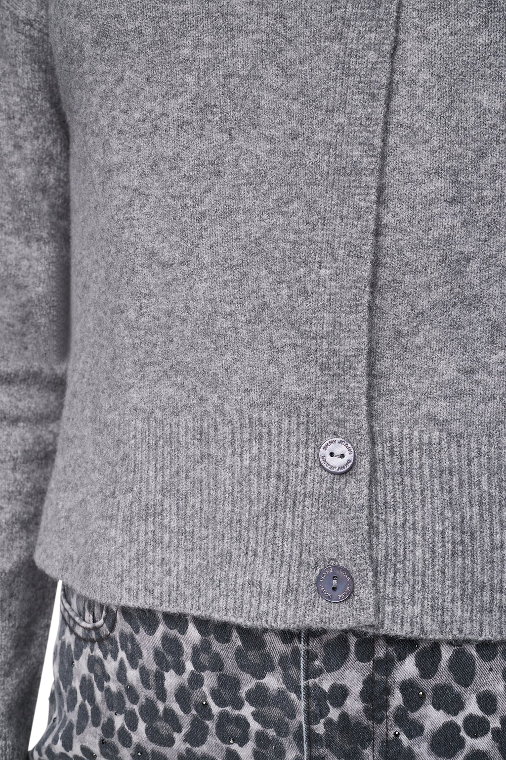 ASSYMETRIC BUTTON HEM CARDIGAN