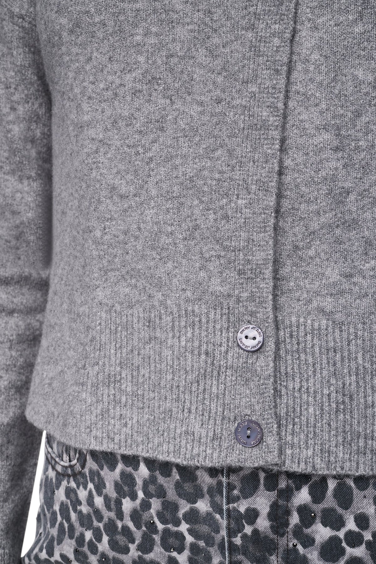 ASSYMETRIC BUTTON HEM CARDIGAN