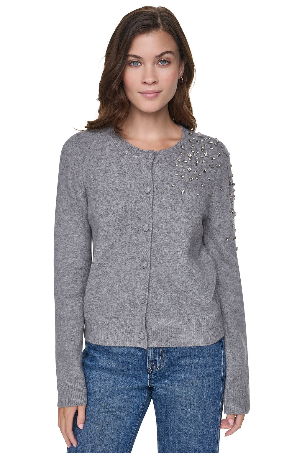RHINESTONE FRONT CARDIGAN