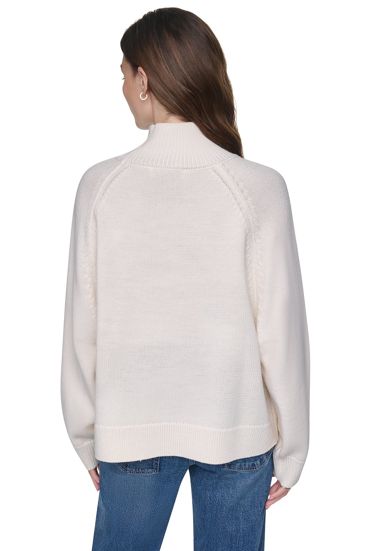 OVERSIZED MOCK NECK LOGO SWEATER